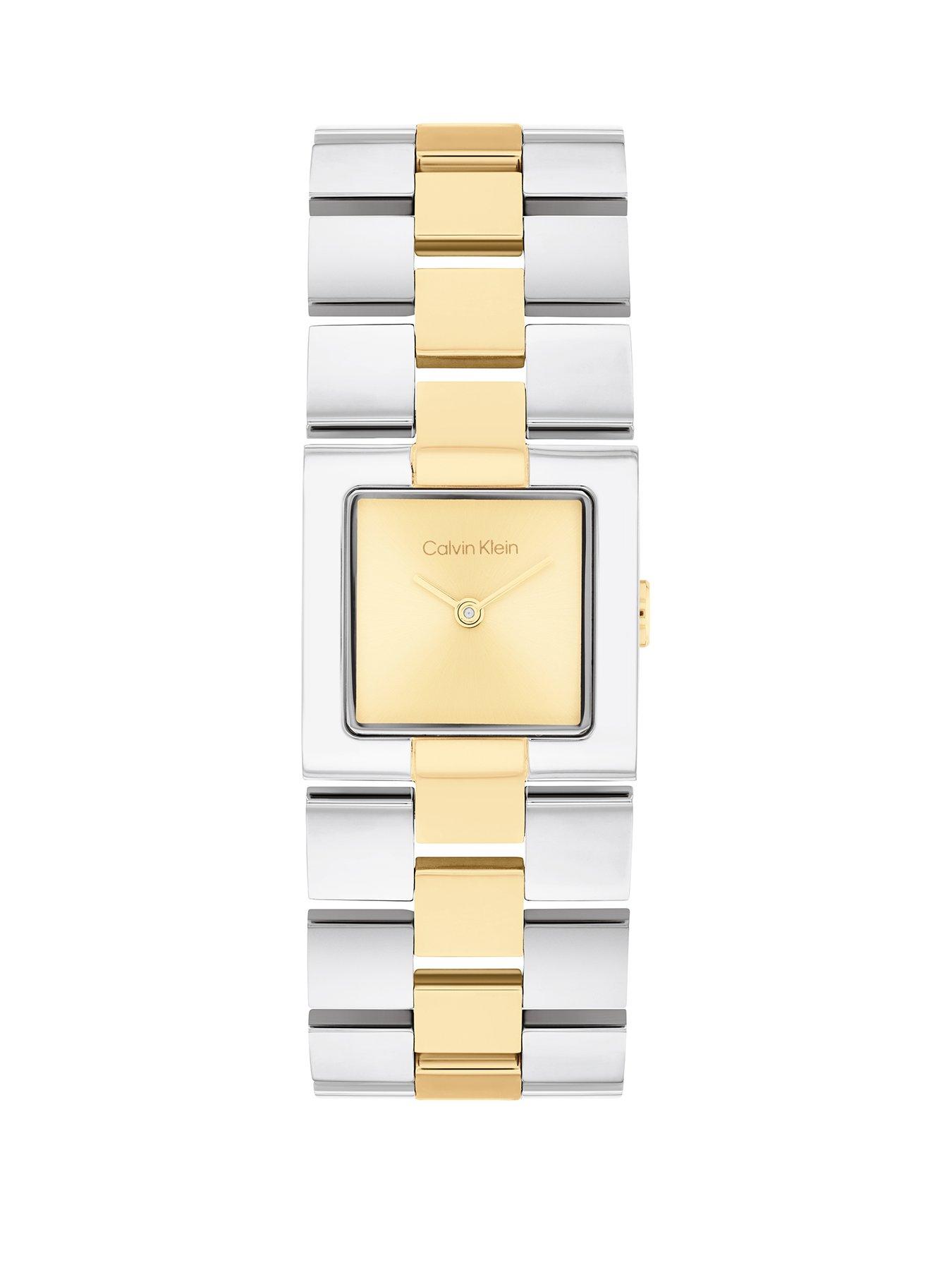 Product photograph of Calvin Klein Ck Meridan Ladies Watch Gold from very.co.uk