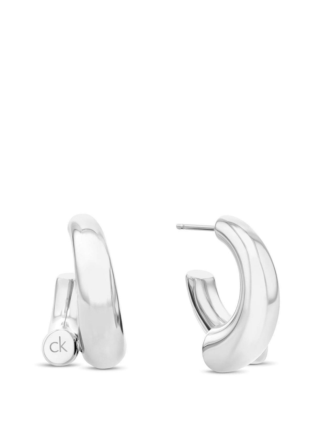 Image 1 of 4 of Calvin Klein CK Spiral Ladies Earrings SILVER