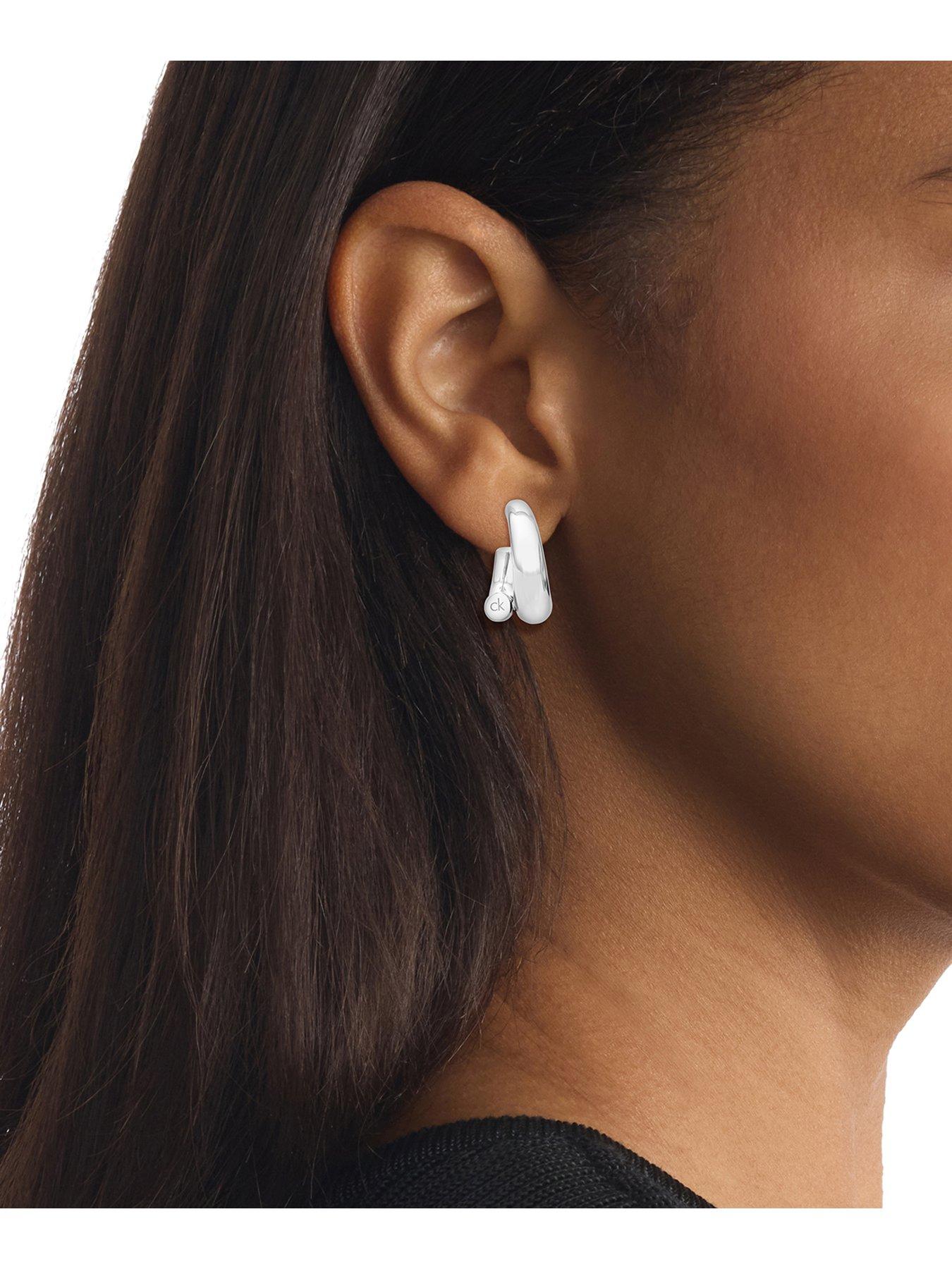 Image 3 of 4 of Calvin Klein CK Spiral Ladies Earrings SILVER