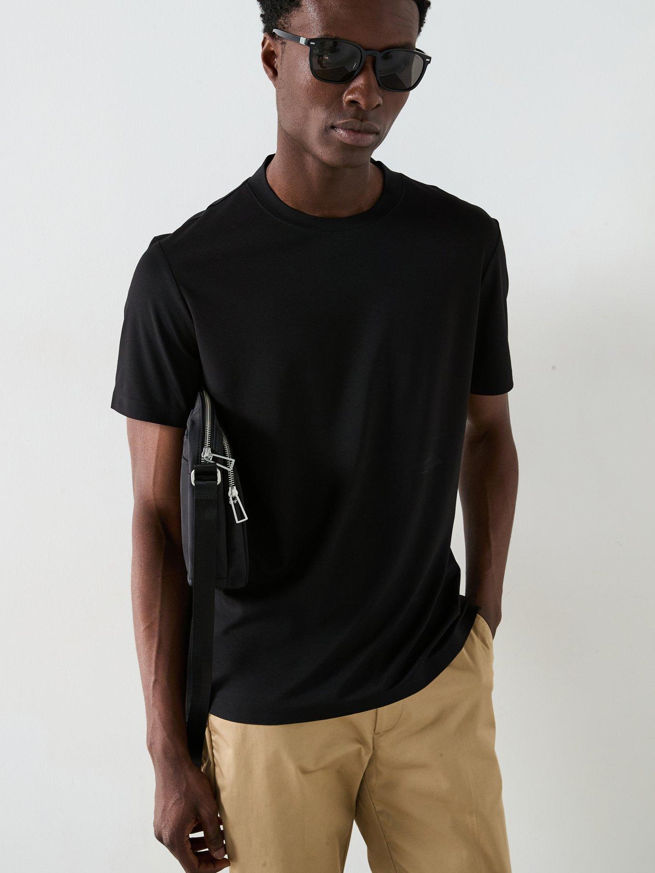 undefined Puglia Performance Fabric Crew Neck Short Sleeve T-Shirt - Black