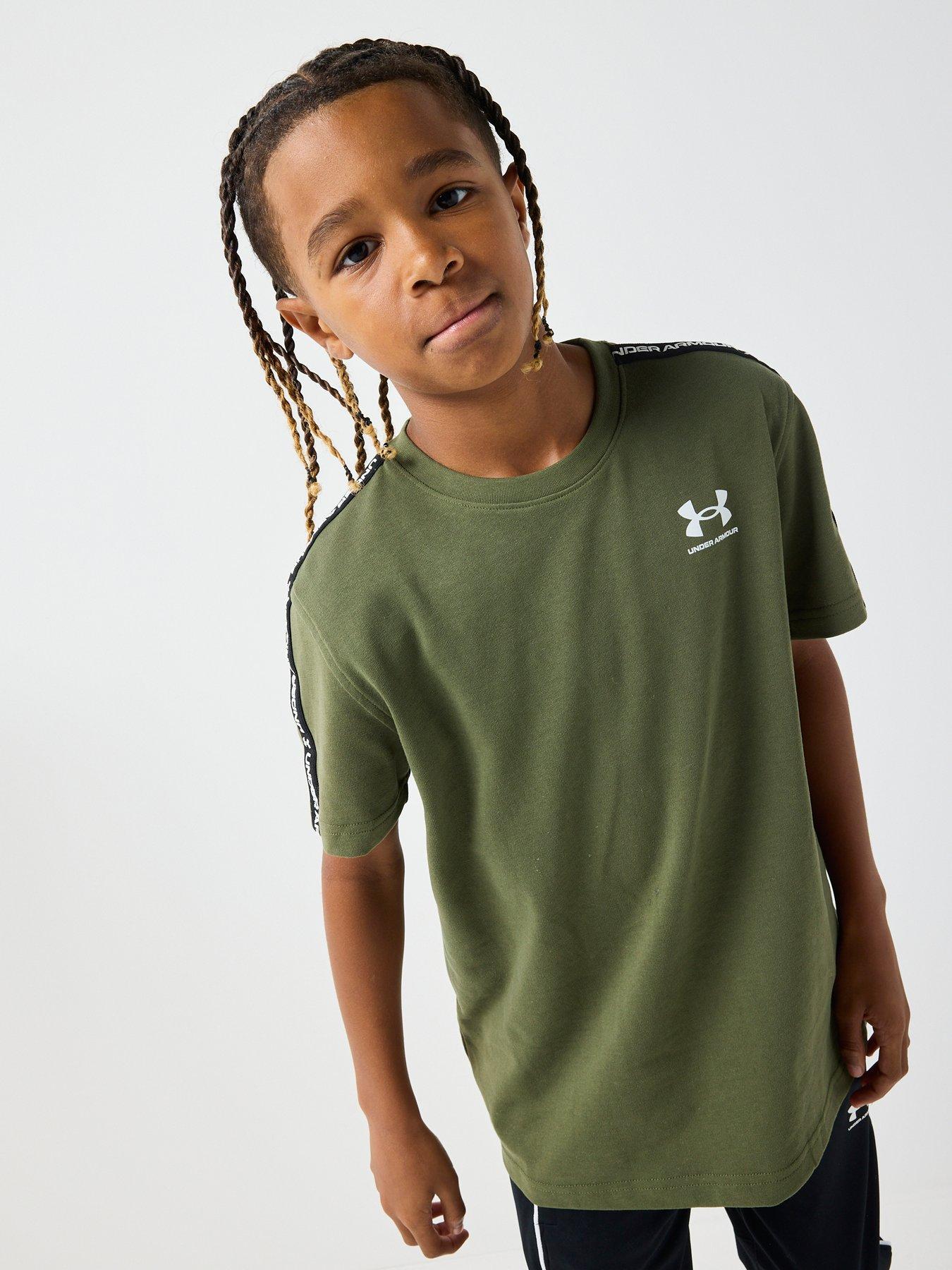 Image 1 of 6 of UNDER ARMOUR Junior Boys Icon Taped T-Shirt - Green