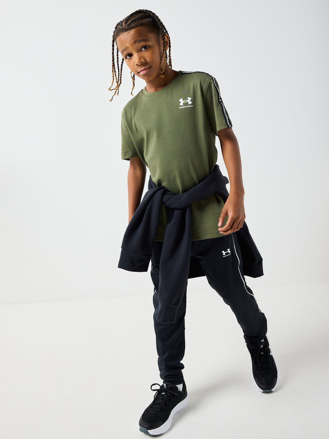 Image 3 of 6 of UNDER ARMOUR Junior Boys Icon Taped T-Shirt - Green