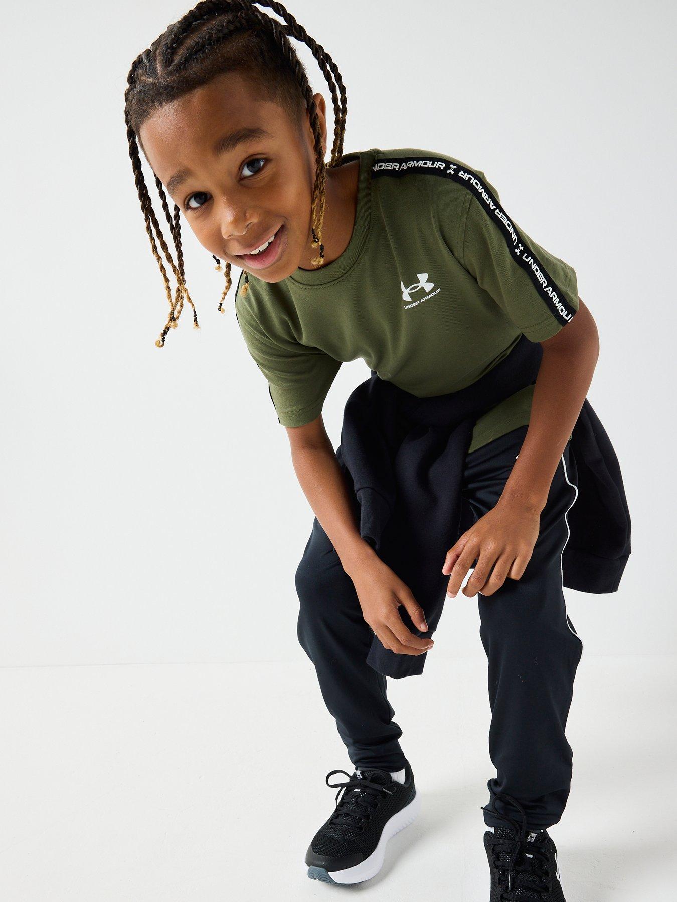 Image 5 of 6 of UNDER ARMOUR Junior Boys Icon Taped T-Shirt - Green