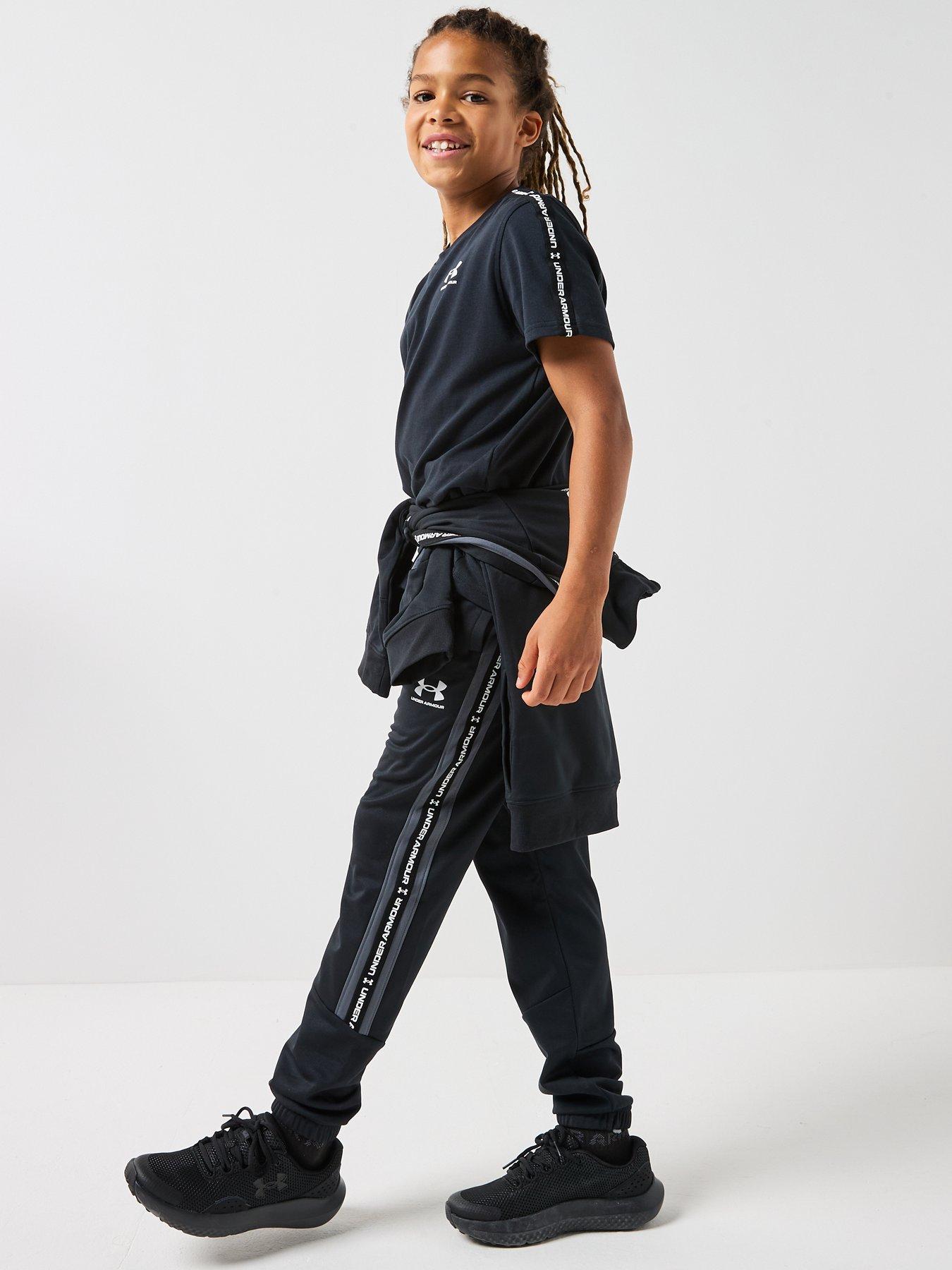 Image 5 of 6 of UNDER ARMOUR Junior Boys Icon Taped T-Shirt - Black