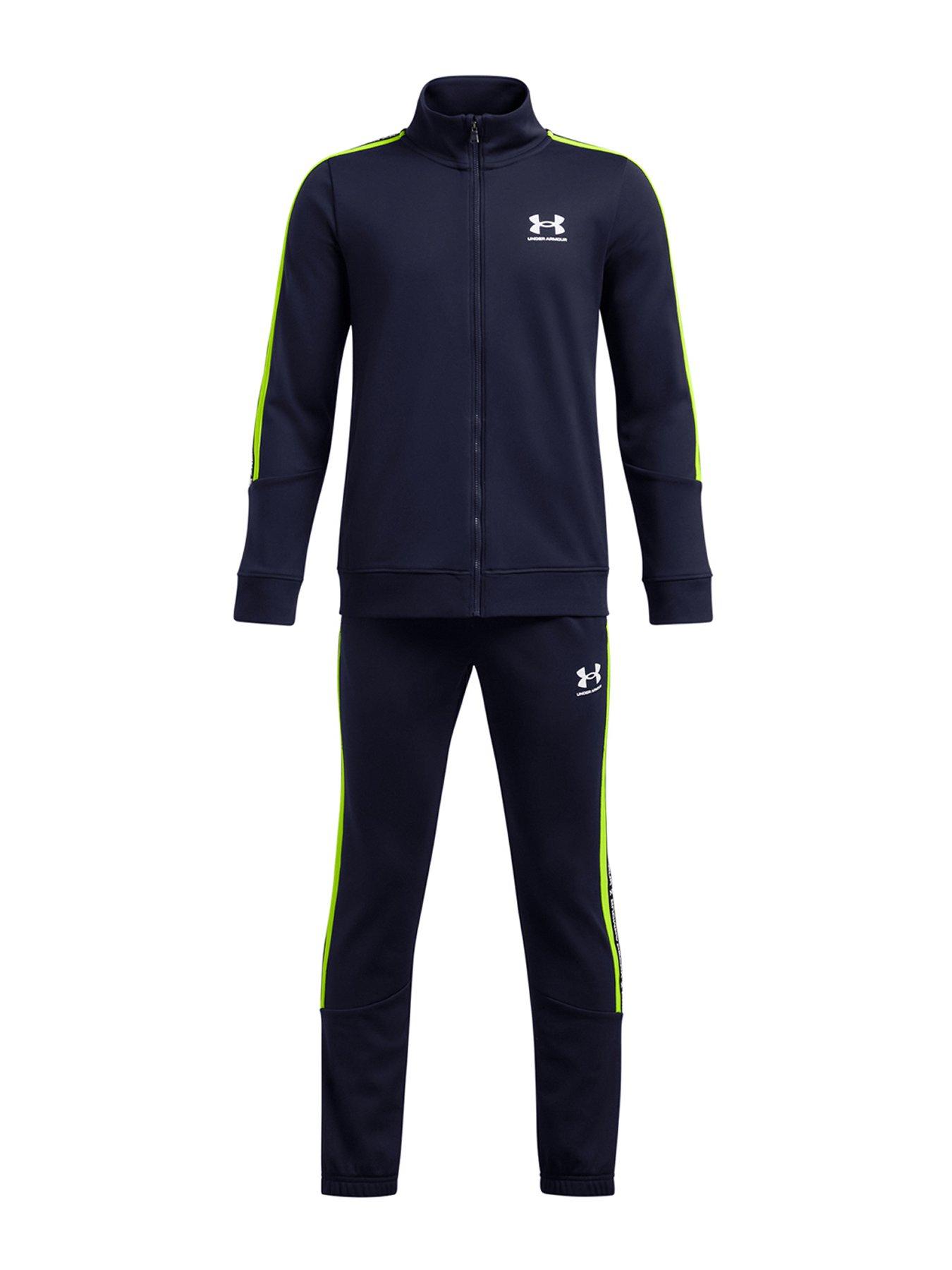 undefined Junior Boys Icon Knit Tracksuit - Navy / Yellow