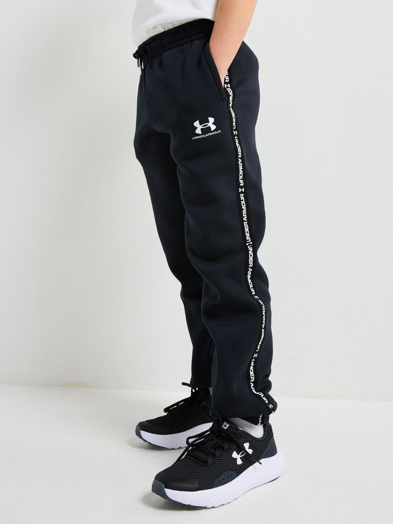 undefined Junior Boys Icon Fleece Taping Joggers - Black
