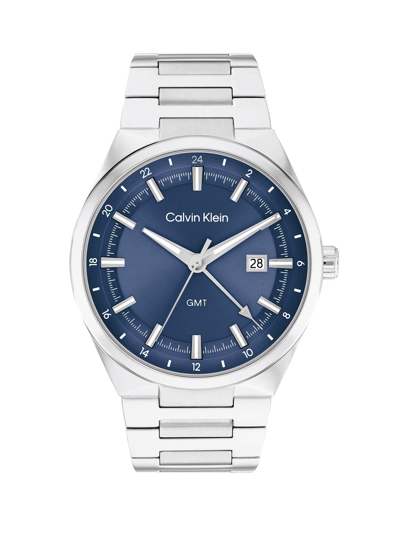 Product photograph of Calvin Klein Distinguish Gmt Men S Watch Blue from very.co.uk