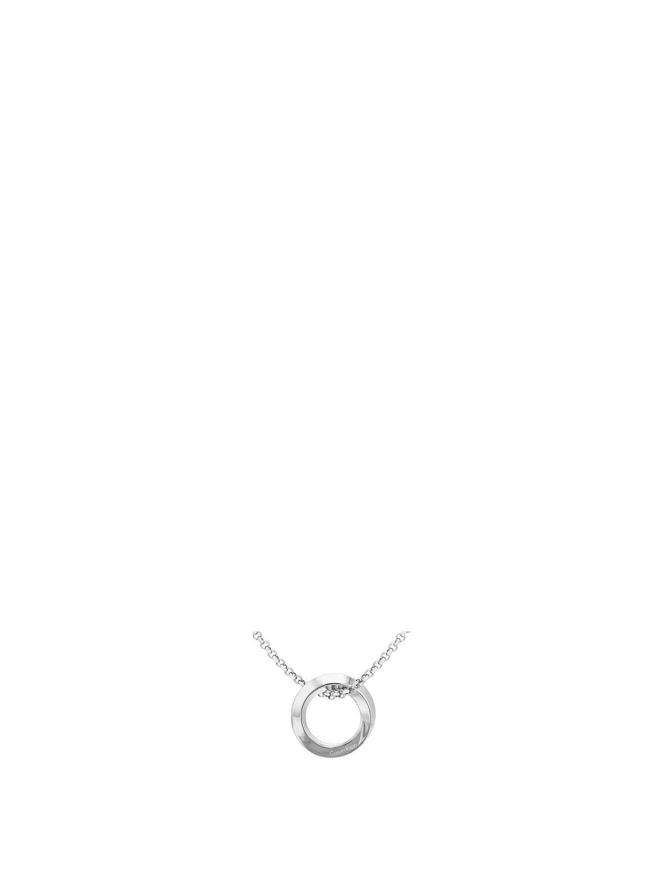 undefined Twisted Ring Ladies Necklace Silver