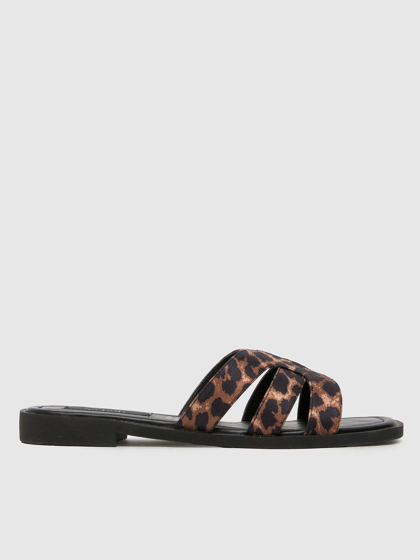 undefined Trisha Flat Mule Sandals - Leopard Print