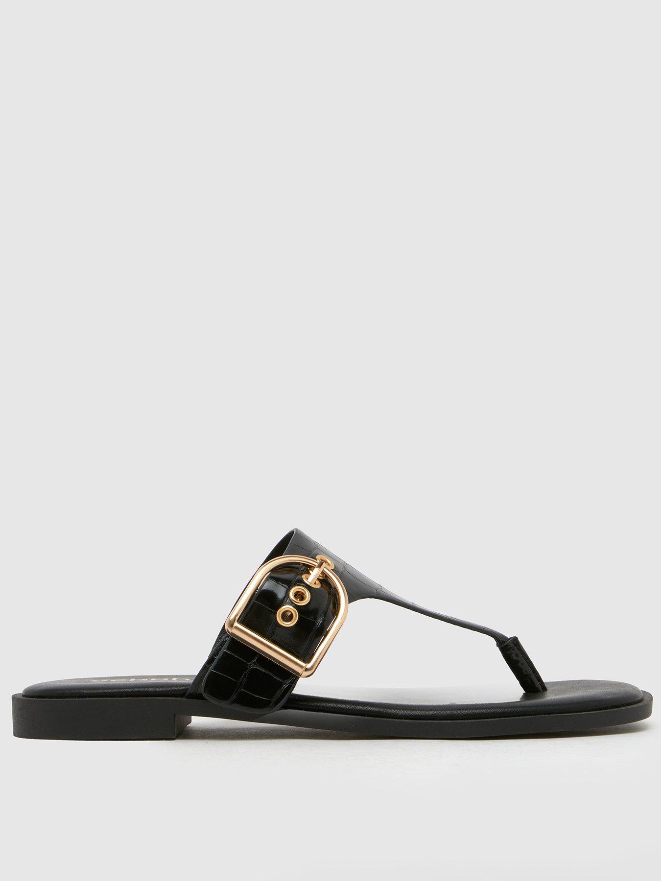 undefined Teena Toe Post Sandals - Black