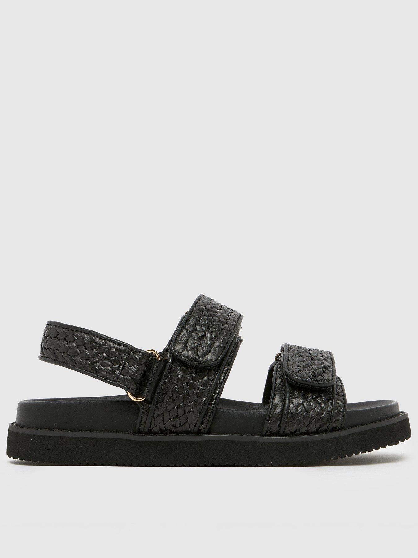 undefined Tiesha Footbed Sandals - Woven - Black