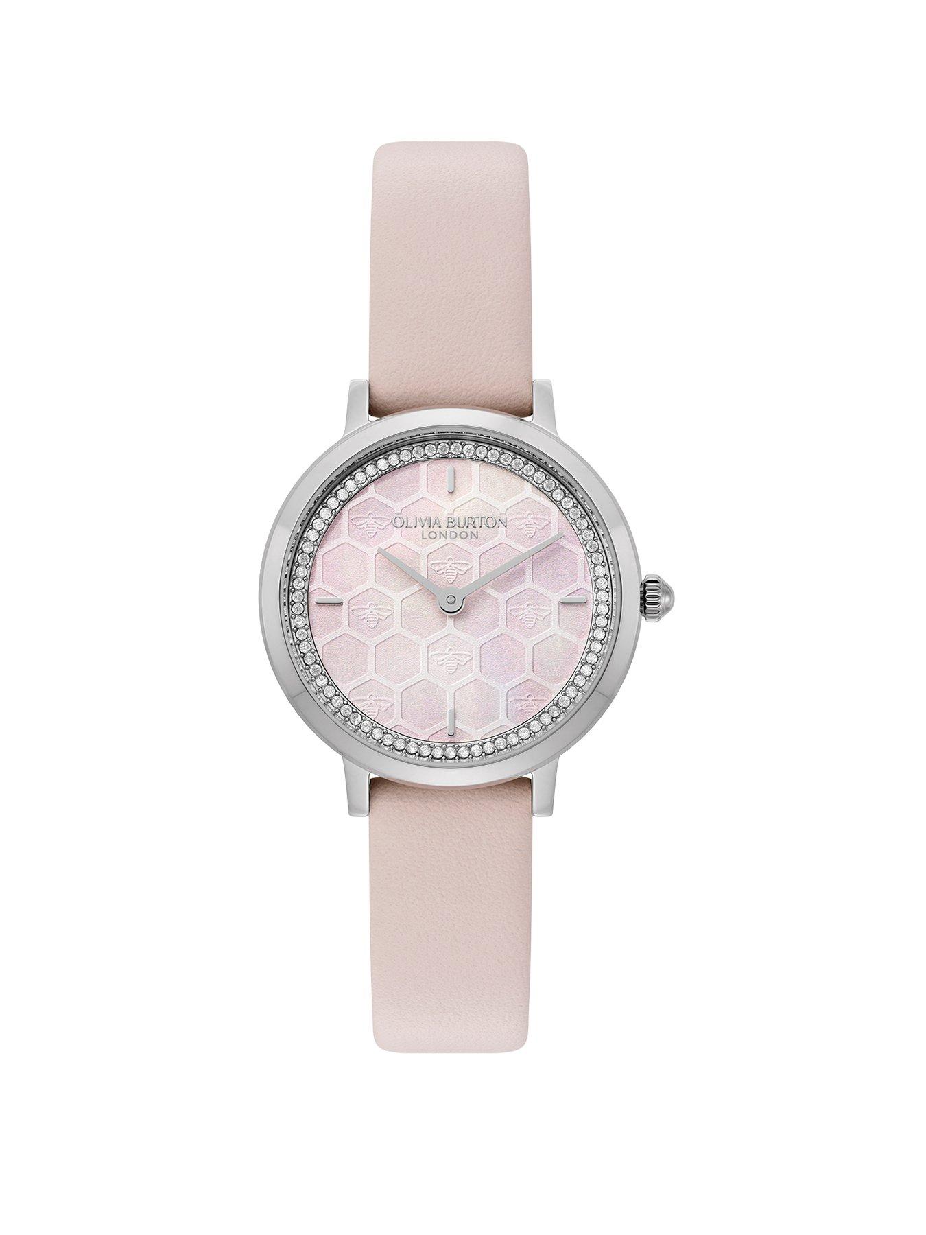 Image 1 of 8 of Olivia Burton Ultra Slim Honeycomb Ladies watch Pink