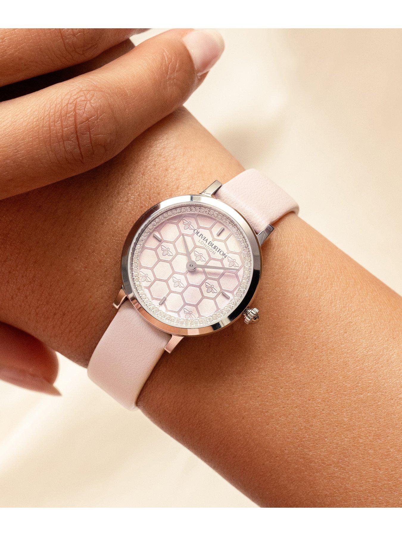Image 3 of 8 of Olivia Burton Ultra Slim Honeycomb Ladies watch Pink