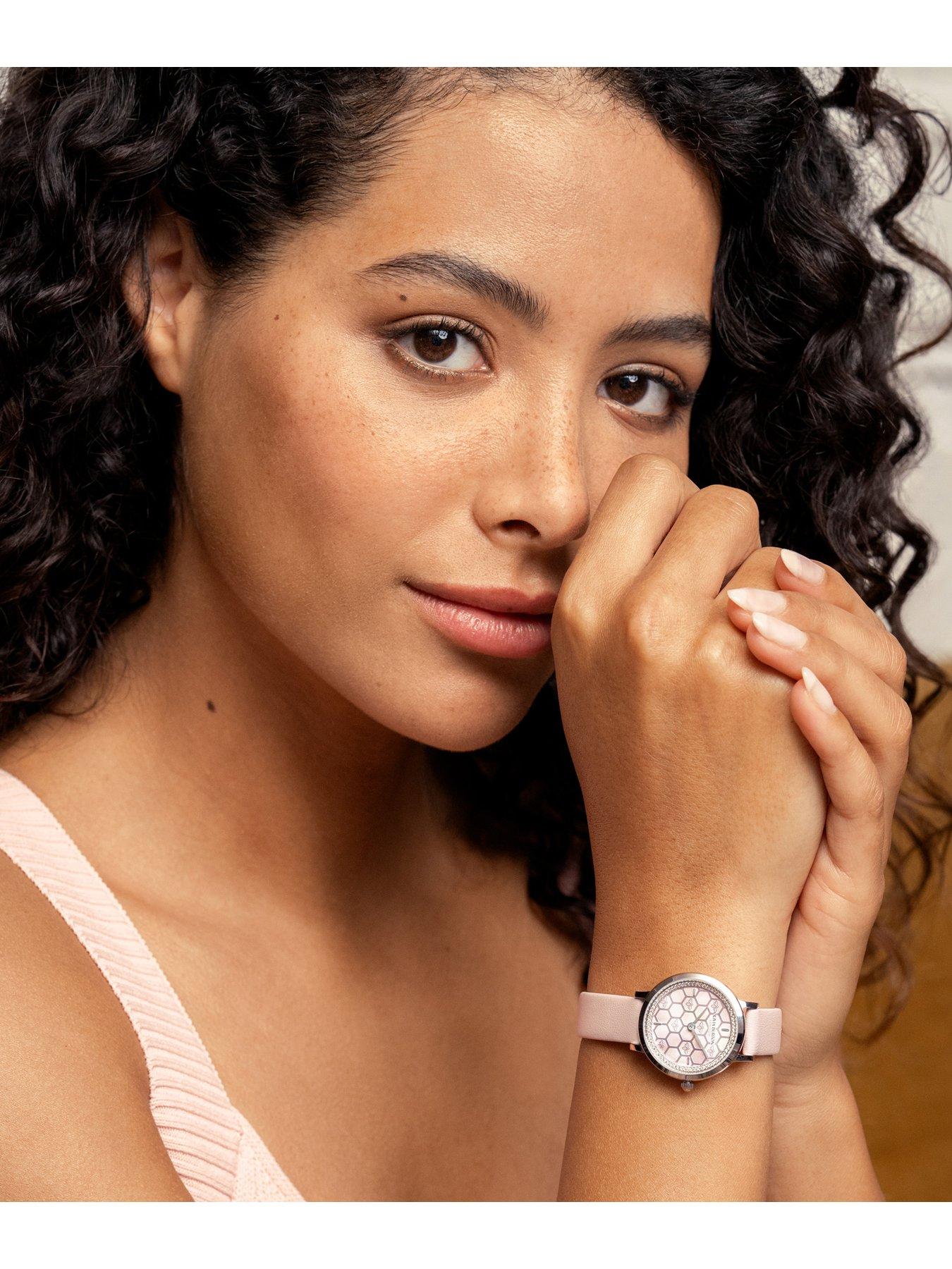 Image 6 of 8 of Olivia Burton Ultra Slim Honeycomb Ladies watch Pink