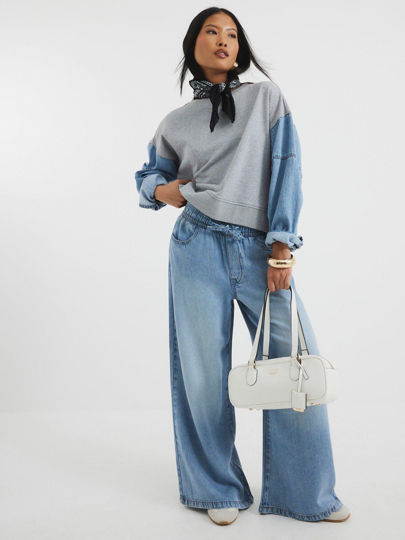 undefined Petite Wide Leg Jean - Light Denim