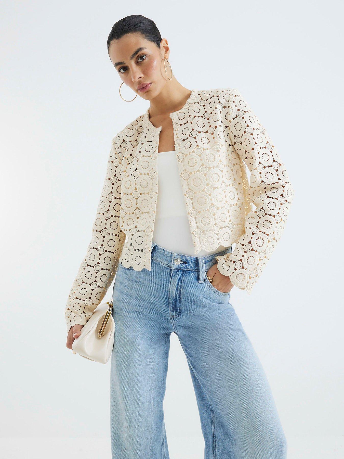 undefined Crochet Short Jacket - Cream