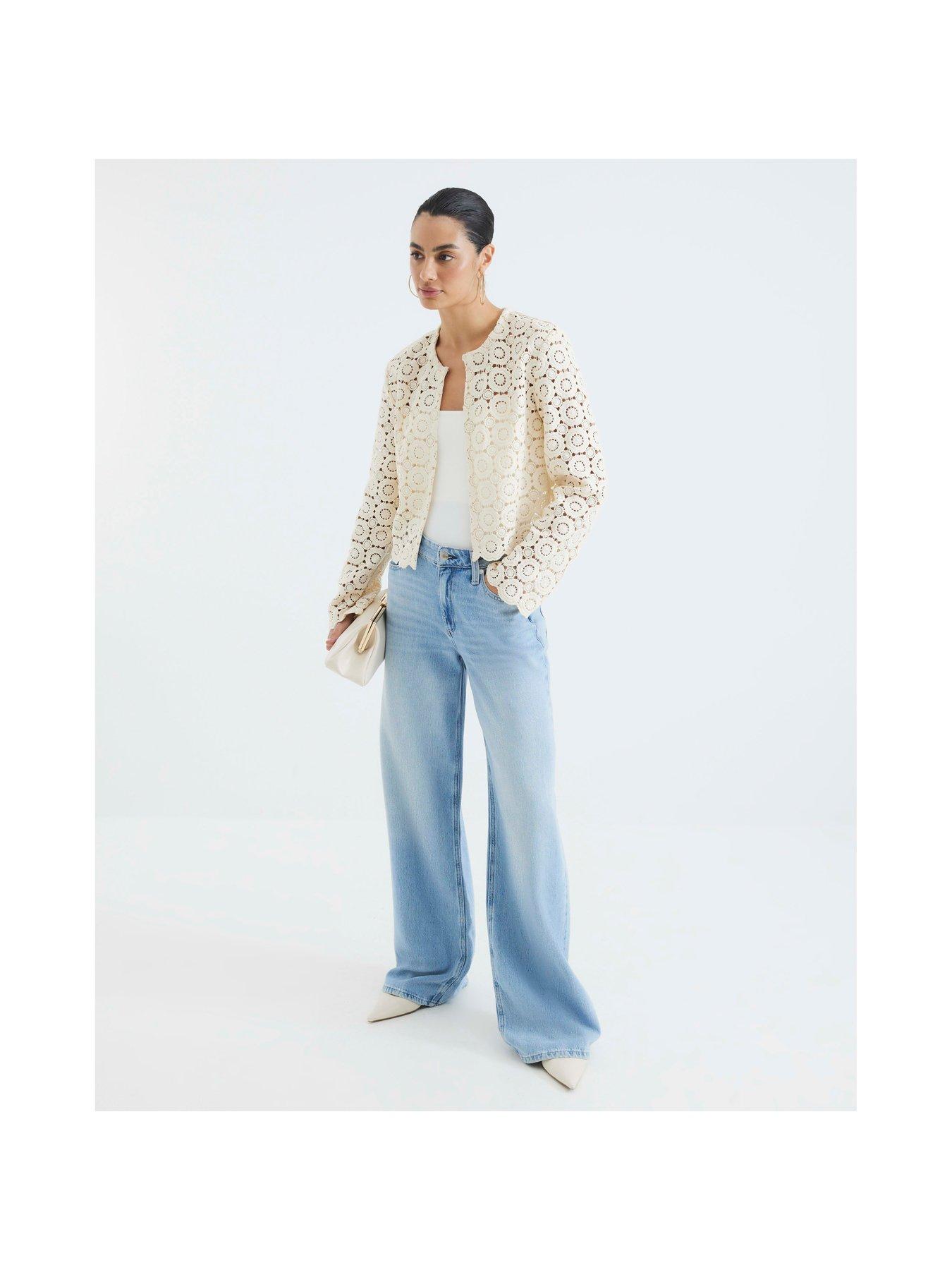 Image 3 of 4 of River Island Crochet Short Jacket - Cream