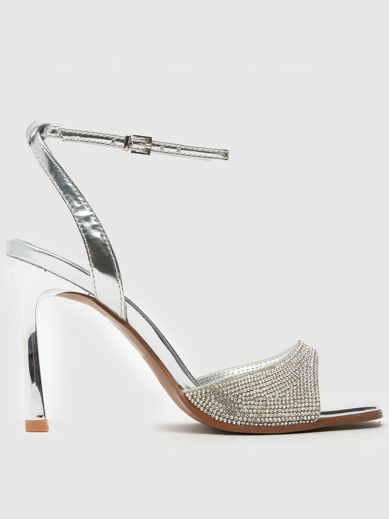 Image 1 of 4 of SCHUH Sariah Embellished High Heels - Silver