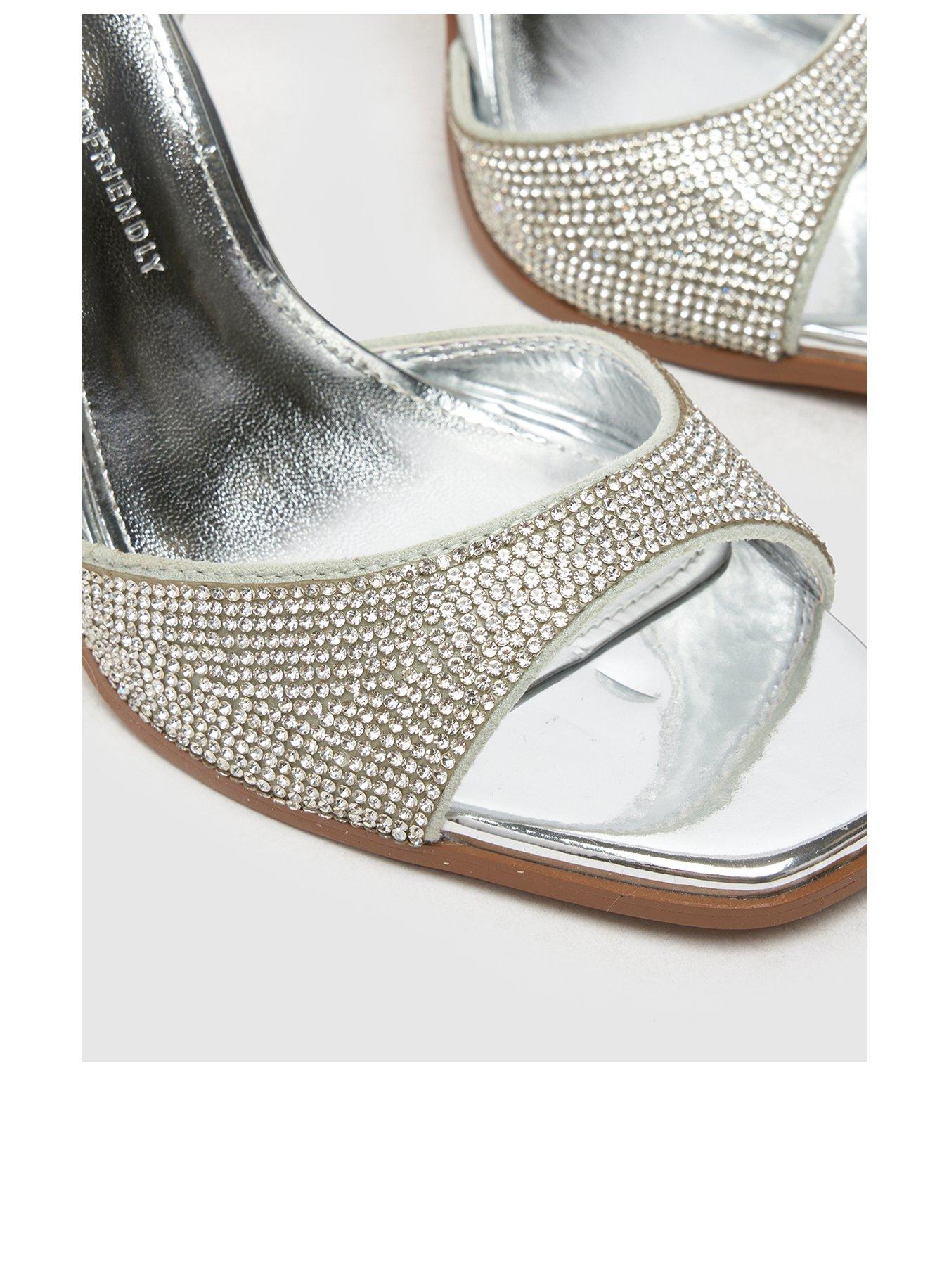 Image 3 of 4 of SCHUH Sariah Embellished High Heels - Silver
