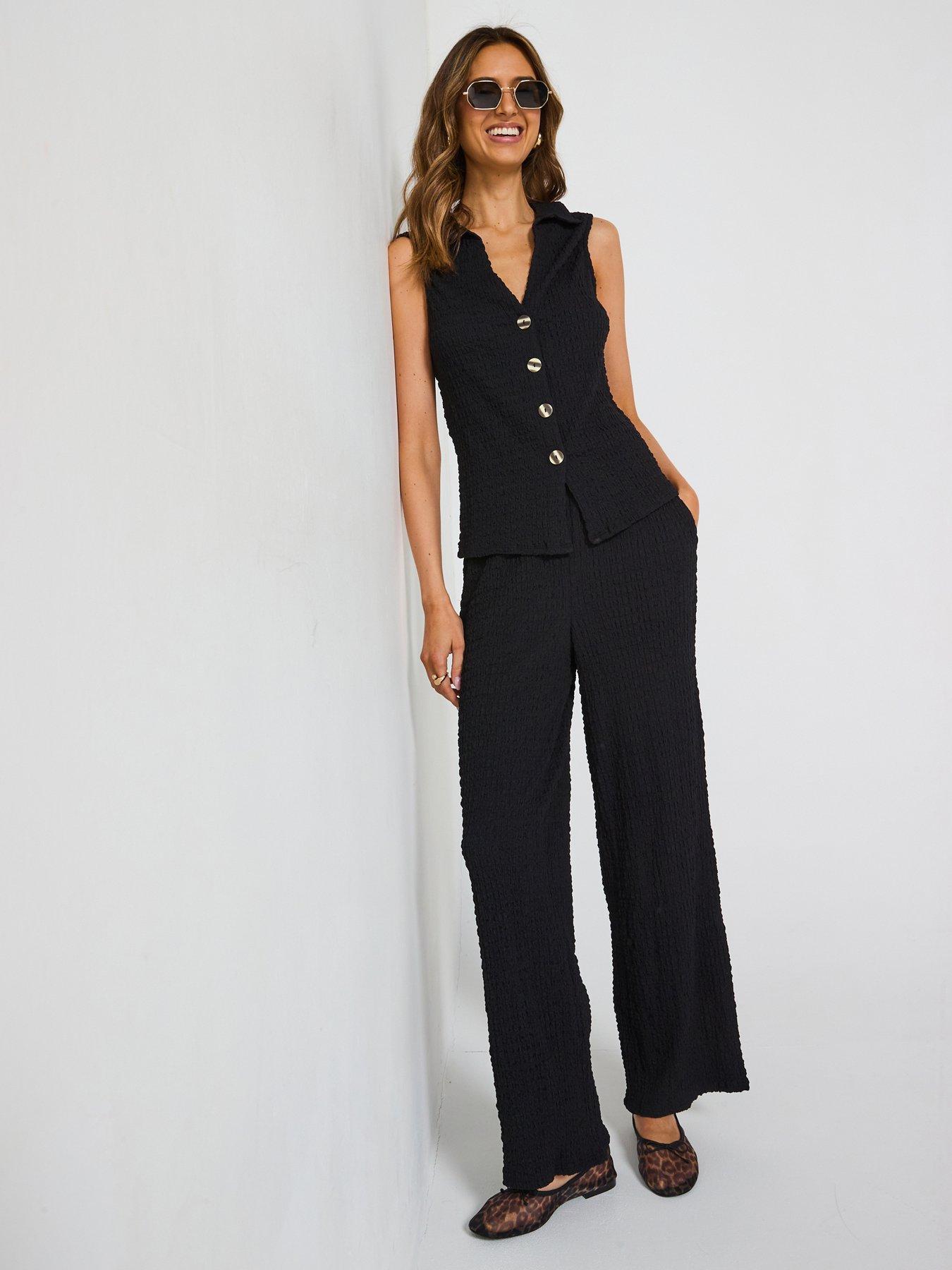 undefined Longline Button Thru Waistcoat Top Co-ord