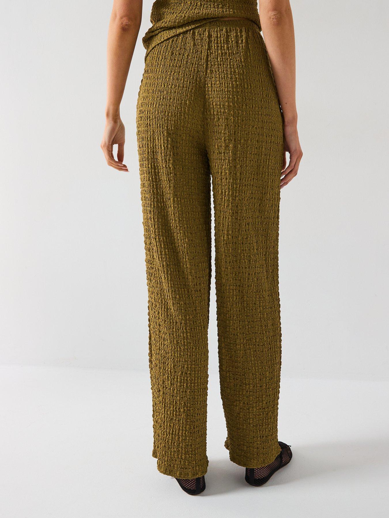 Image 2 of 6 of V by Very Wide Leg Co-Ord Trousers - Khaki