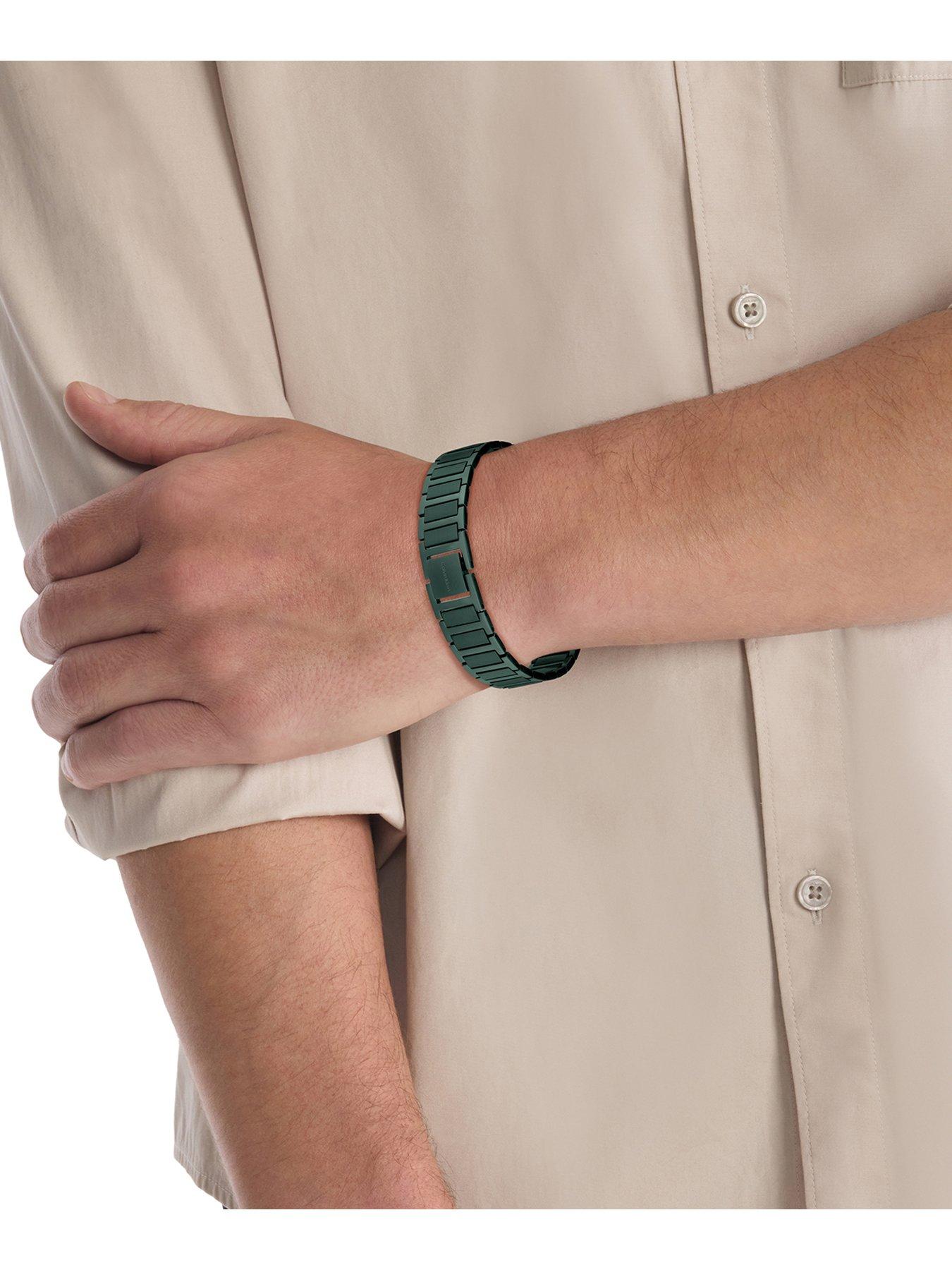 Image 3 of 4 of Calvin Klein STRUCTURED LINKS Men's Bracelet GREEN