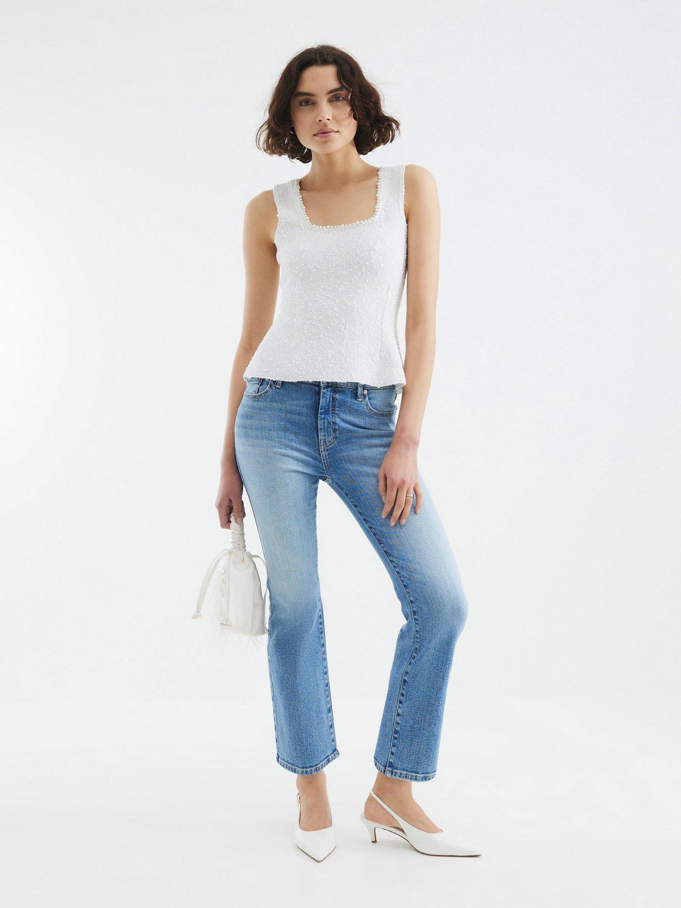 undefined Houston Crop Bootcut  Denim Jean- Blue