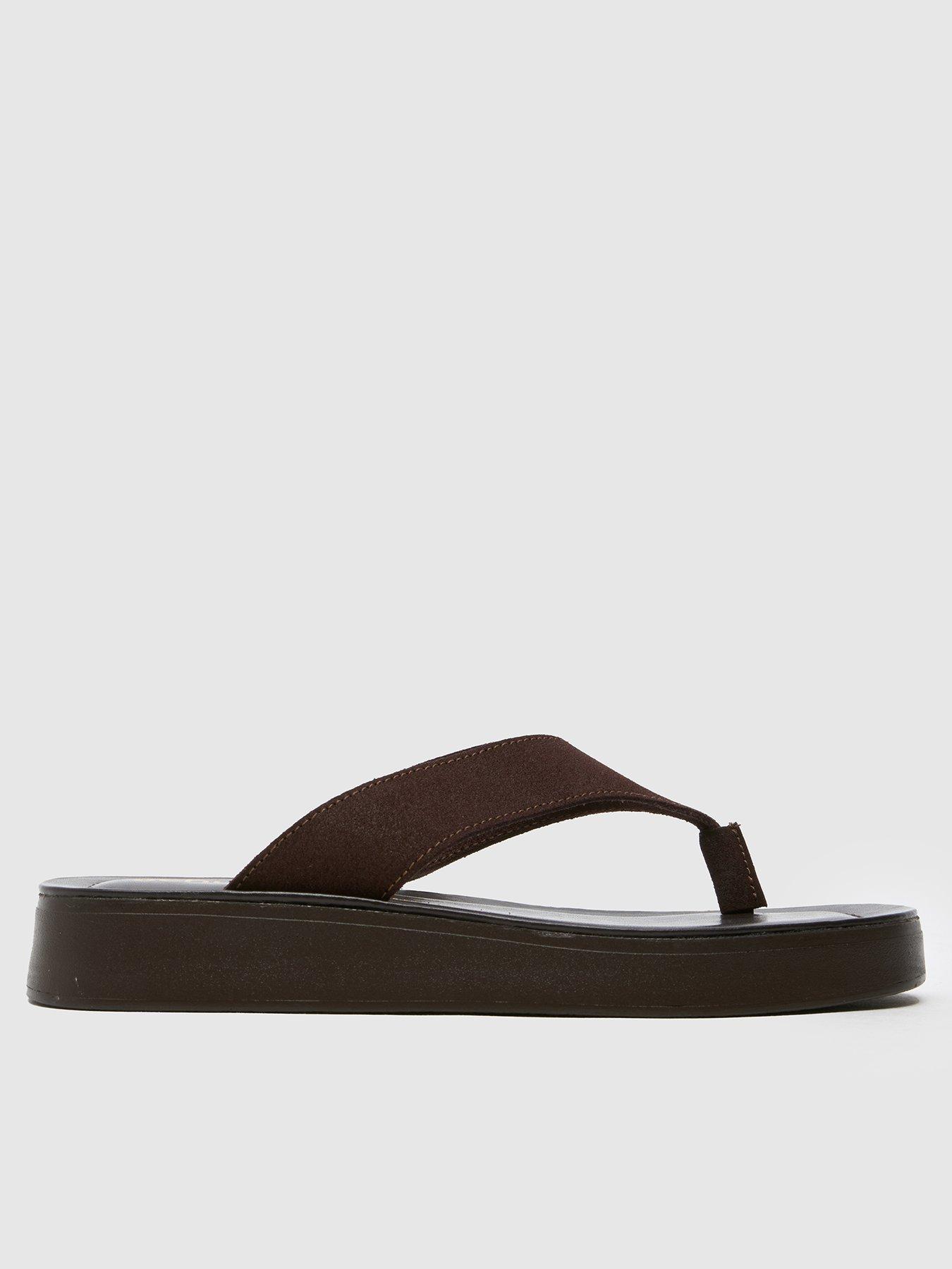 undefined Tanisha Toe Post Suede Sandal - Brown