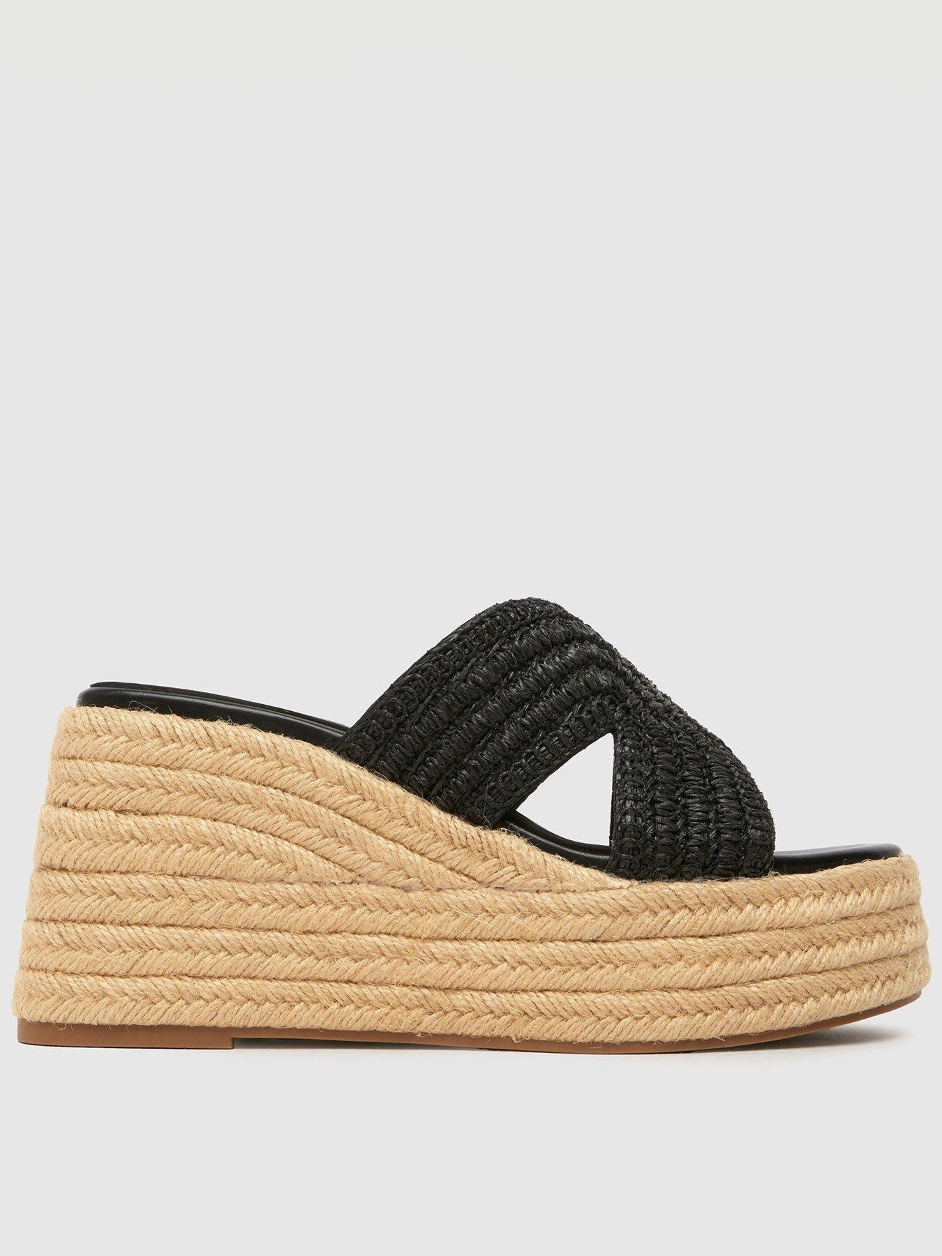undefined Valetta Espadrille Wedges - Black