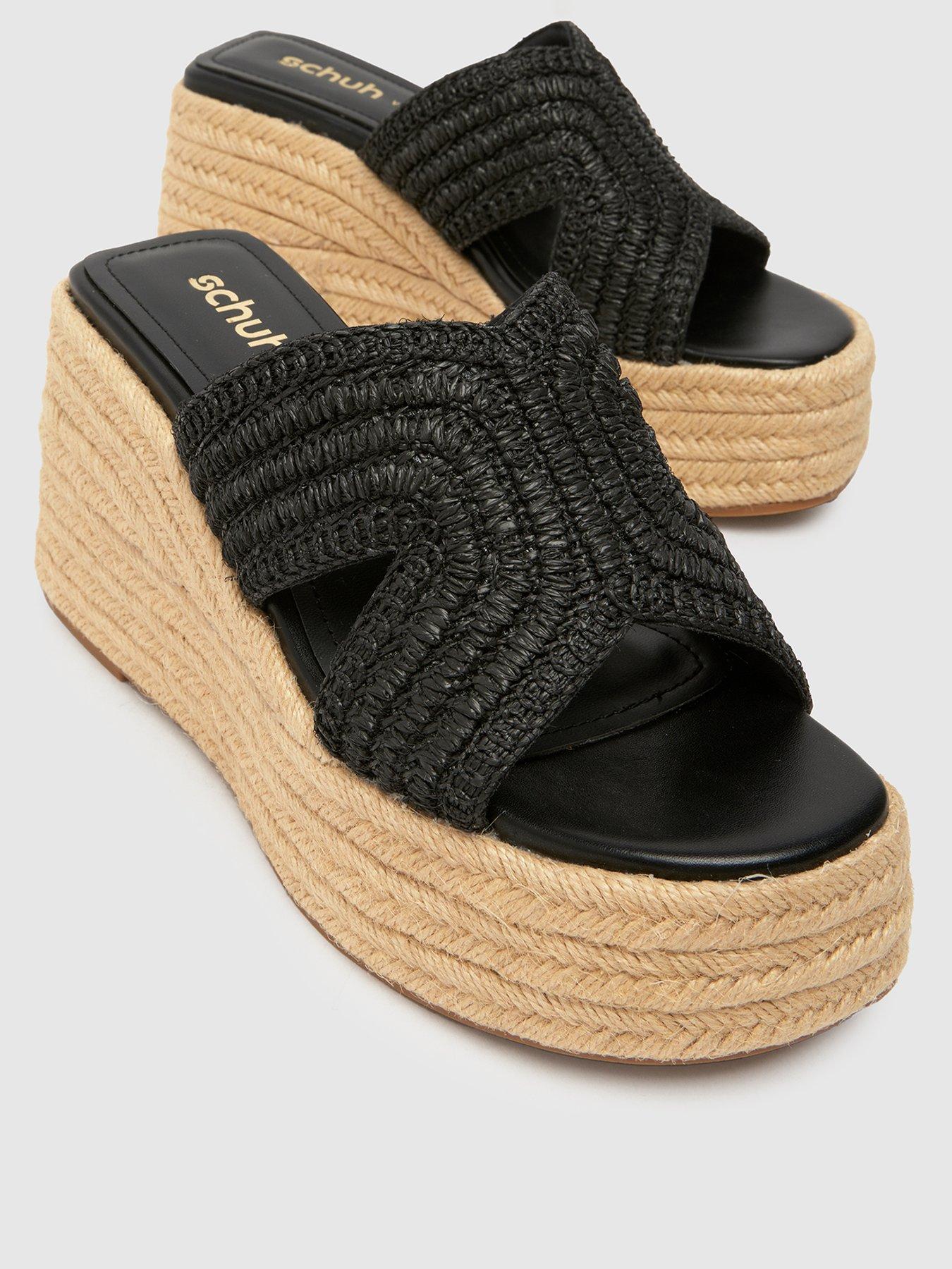 SCHUH Valetta Espadrille Wedges Black Very