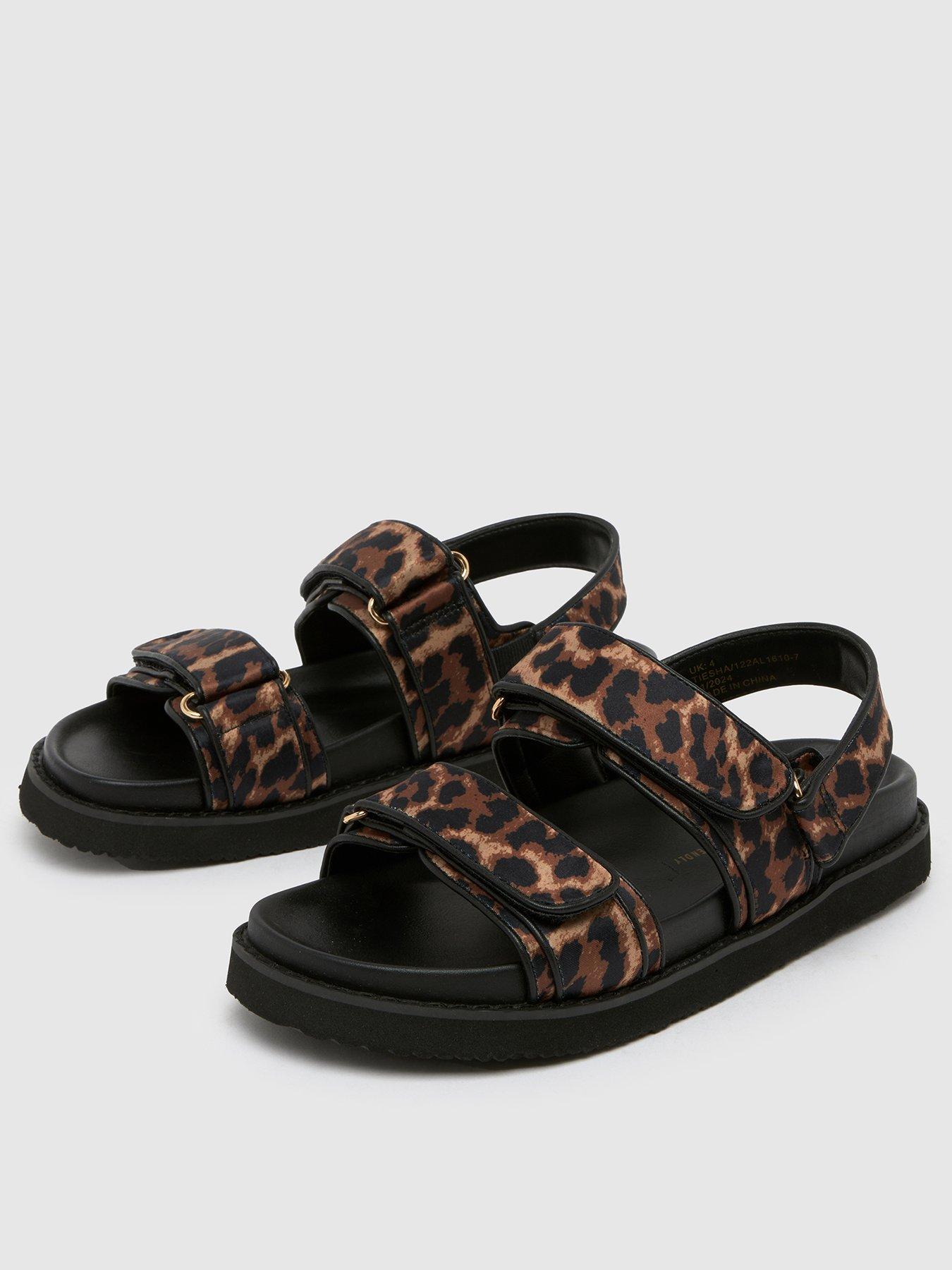 SCHUH Tiesha Footbed Sandals Leopard Very