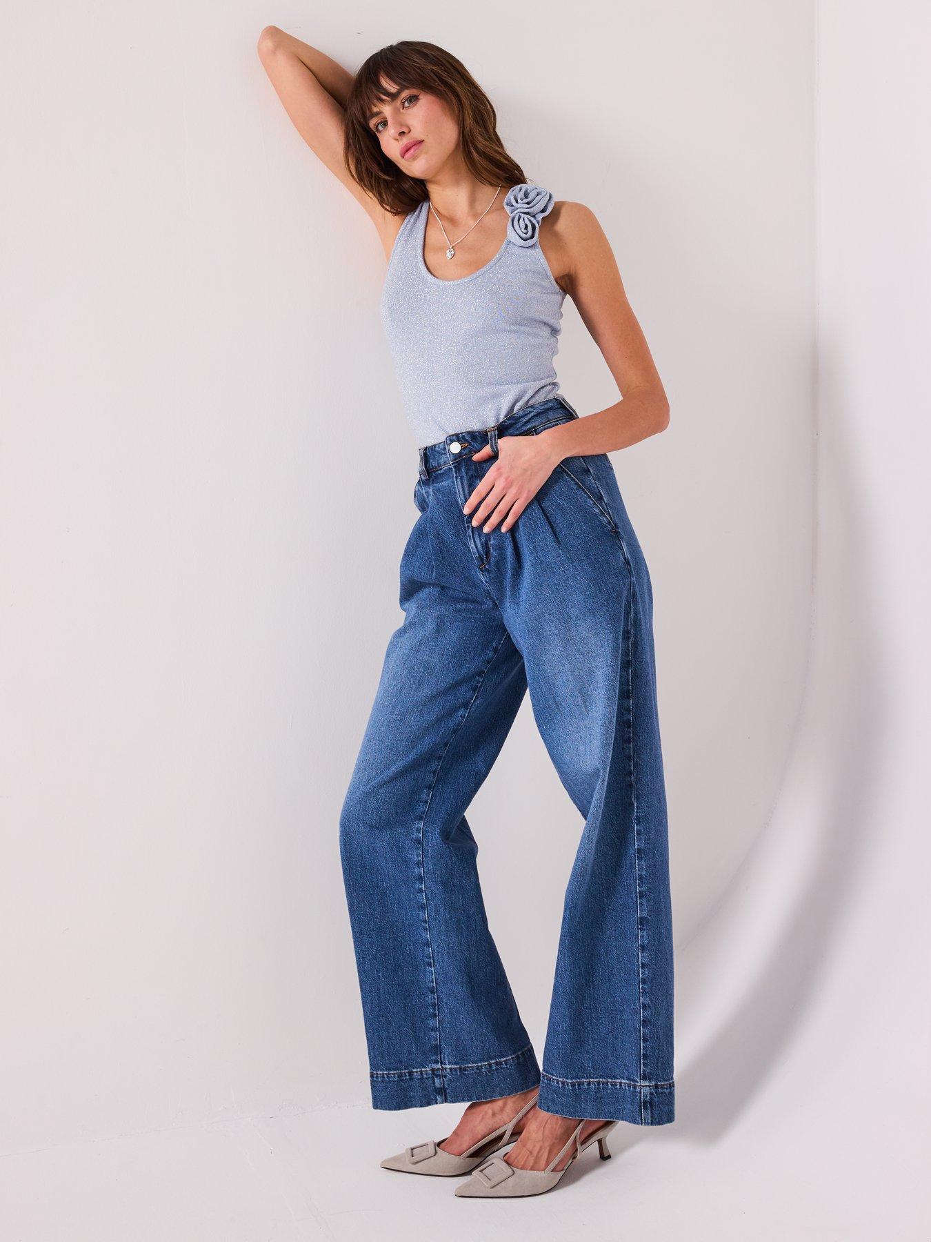 Image 3 of 6 of V by Very Lurex Scoop Neck Vest - Blue