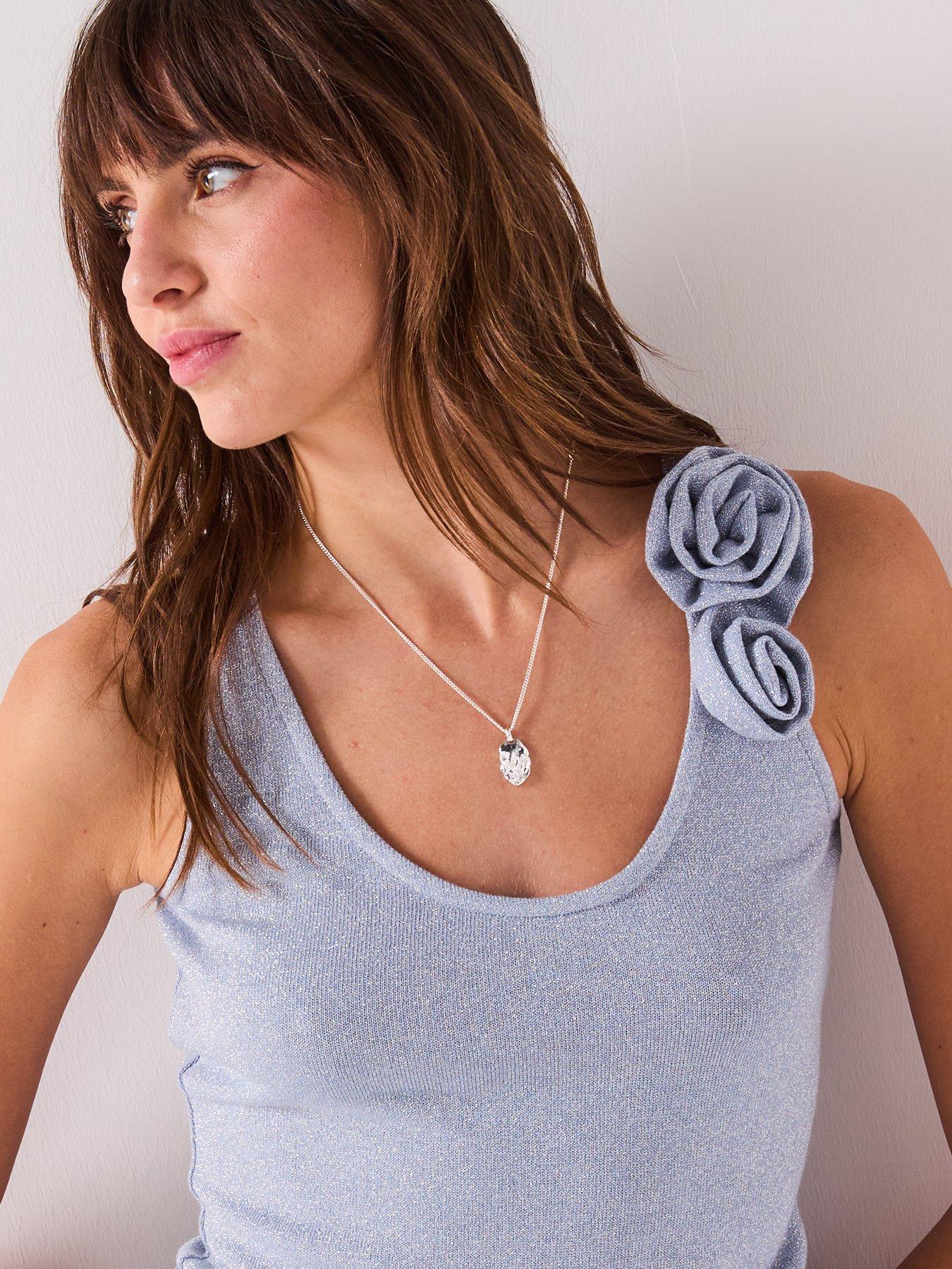 Image 5 of 6 of V by Very Lurex Scoop Neck Vest - Blue
