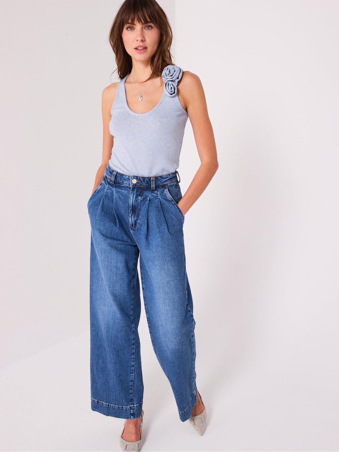Image 6 of 6 of V by Very Lurex Scoop Neck Vest - Blue