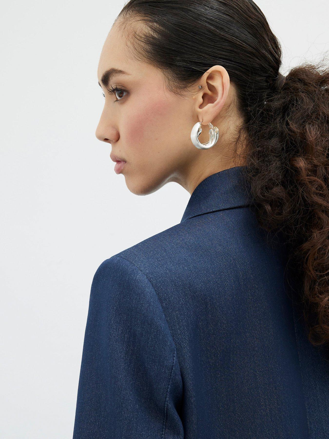 Image 4 of 4 of River Island Pan Collar Jacket - Blue