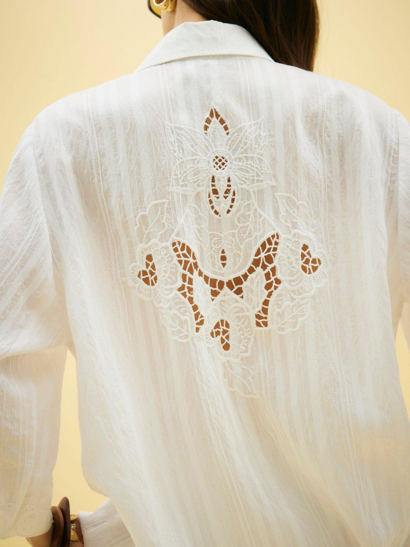 Image 2 of 4 of River Island Relaxed Shirt - White