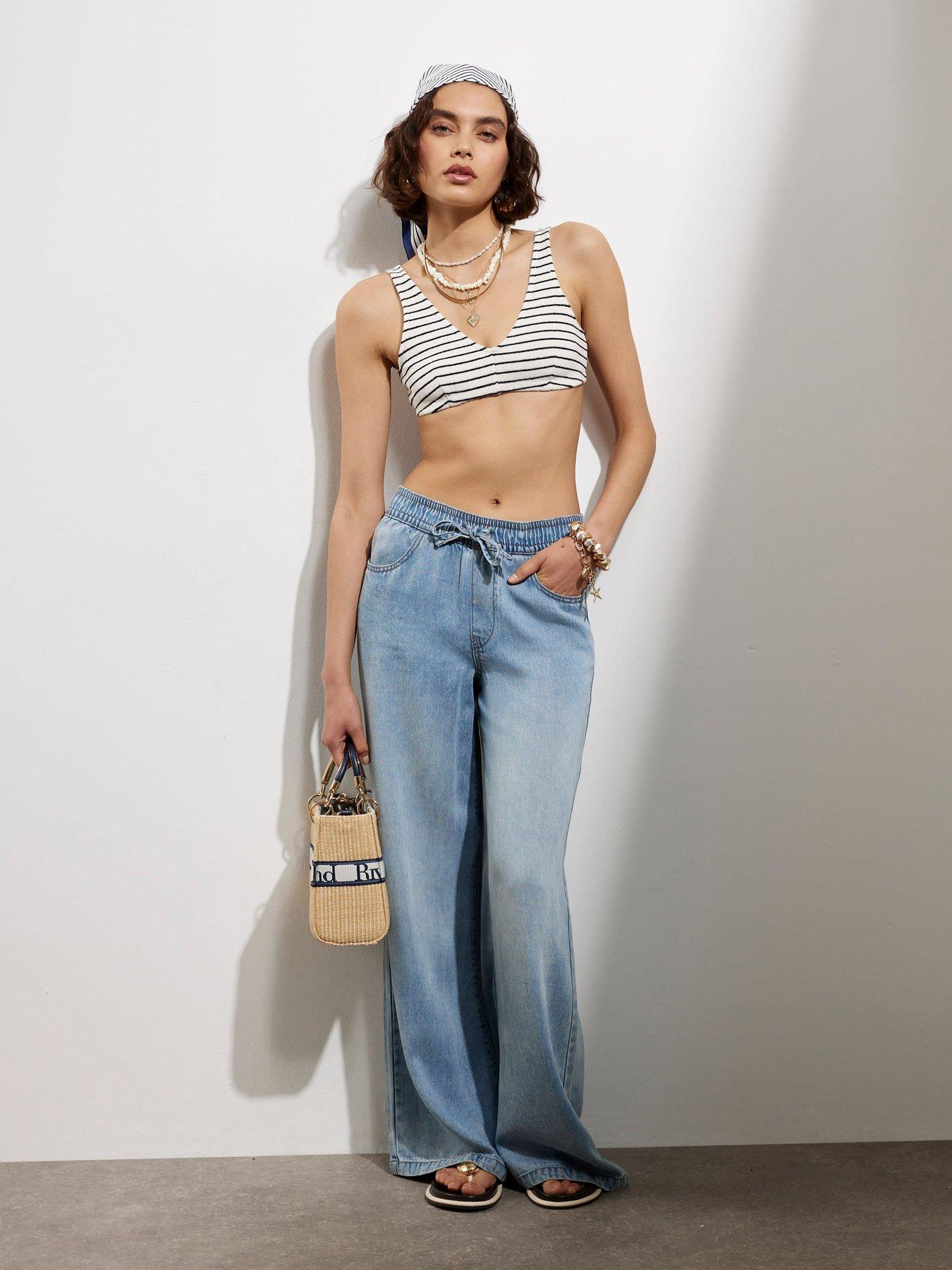 Image 2 of 4 of River Island Wide Leg Jeans - Blue