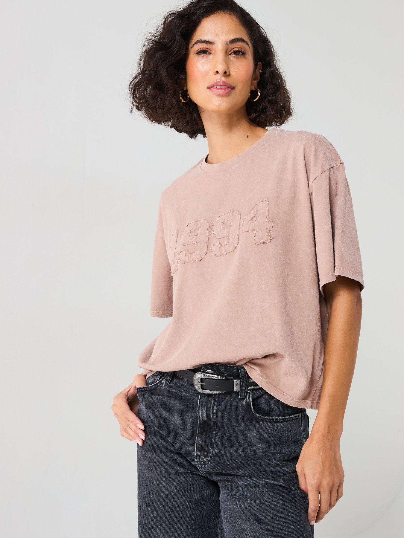 undefined Washed Look Applique Tshirt
