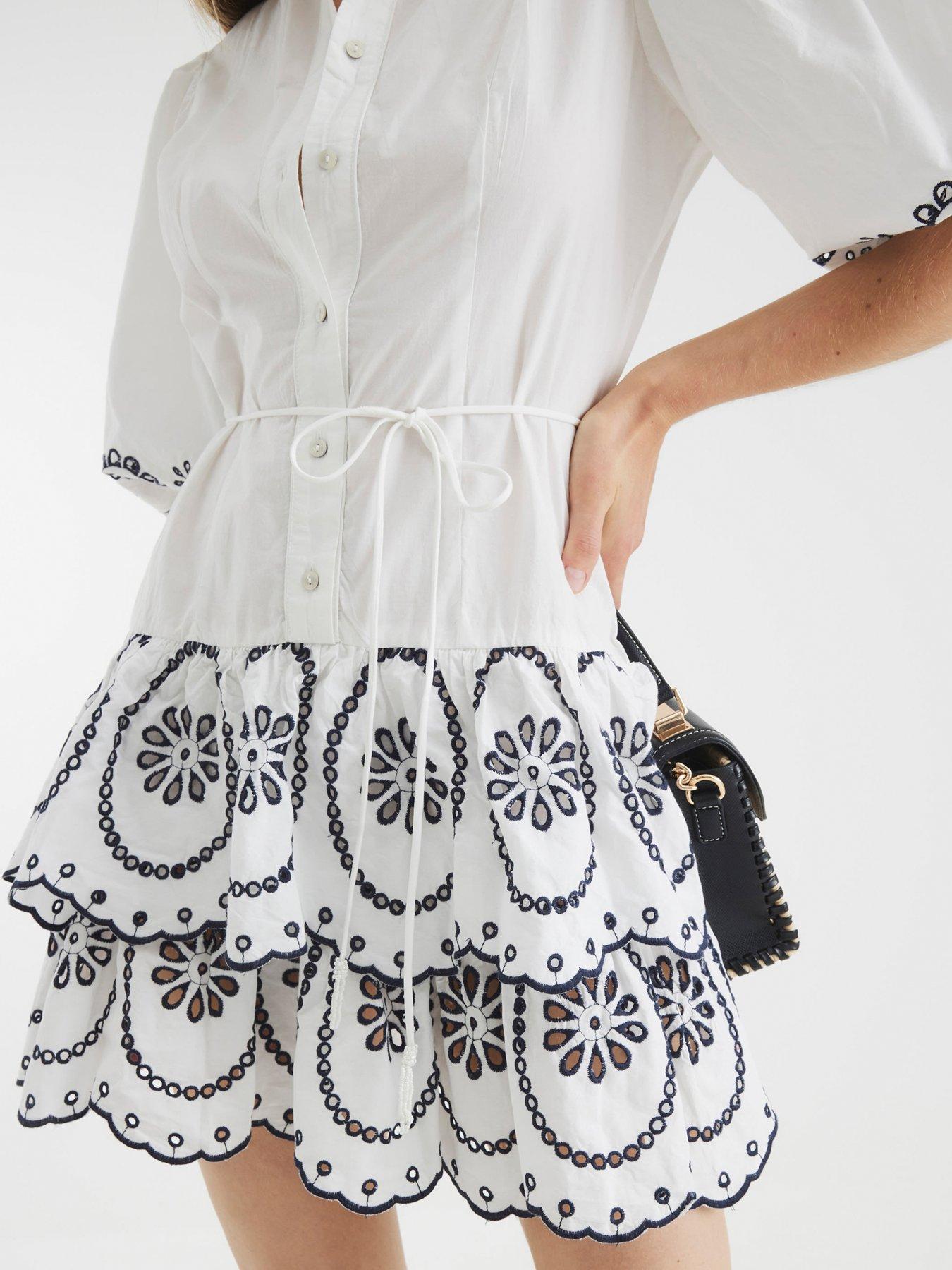 River Island Broderie Shirt Dress - White | Very