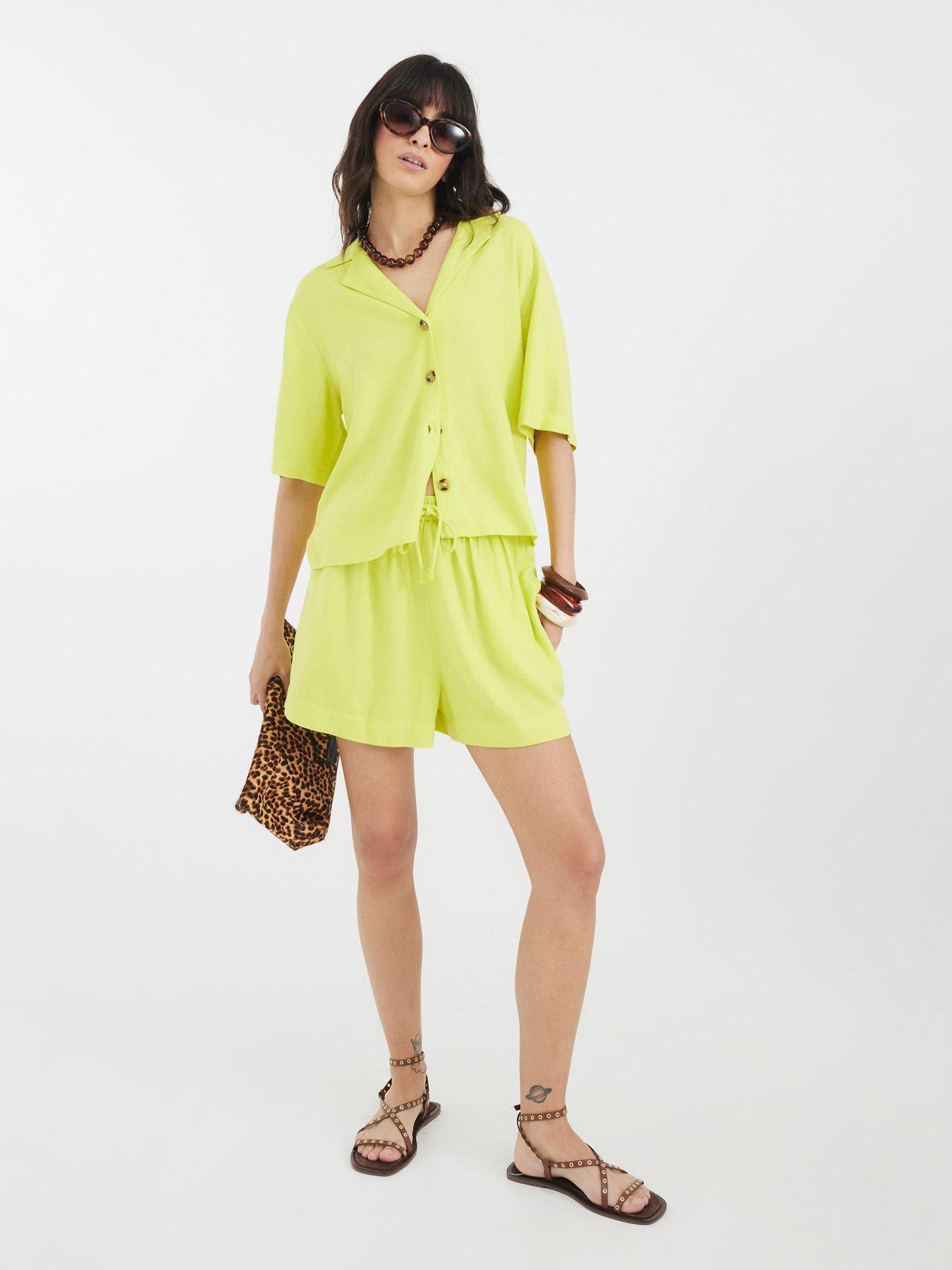 undefined Linen Shorts - Yellow