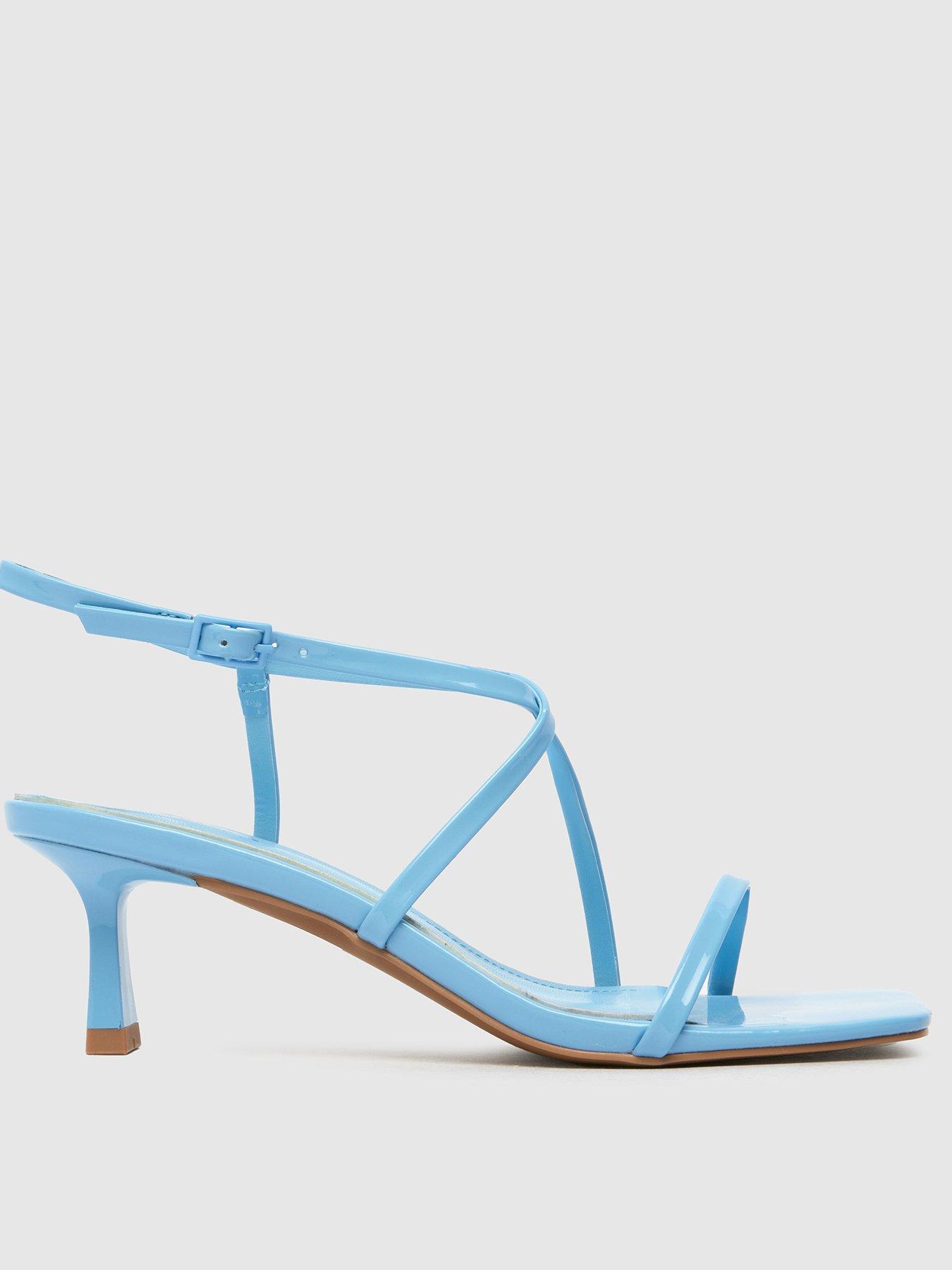 Image 1 of 4 of SCHUH Serenity Strappy Midi Heels - Blue