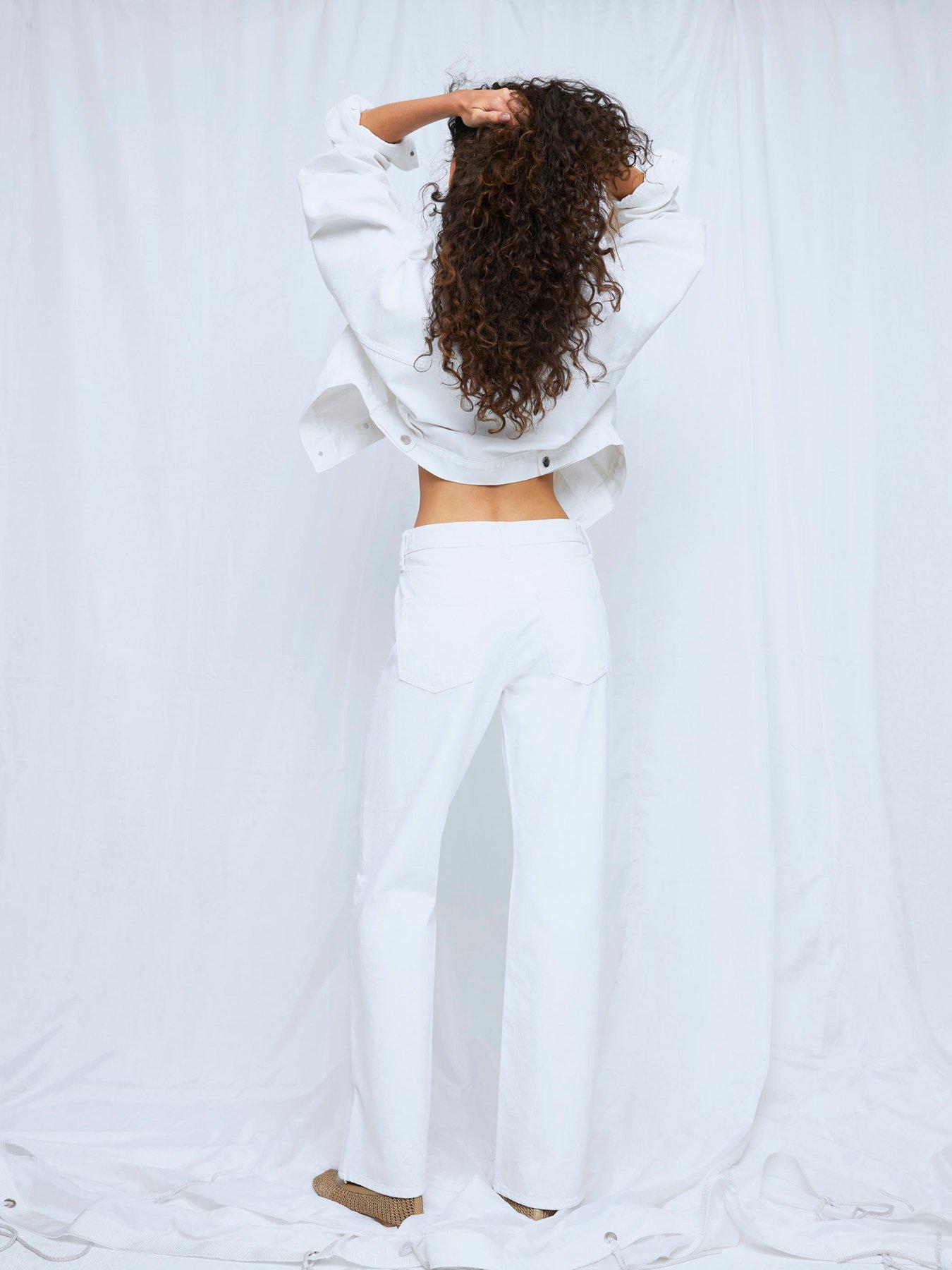 Image 2 of 4 of River Island Relaxed Straight Leg Jean - White