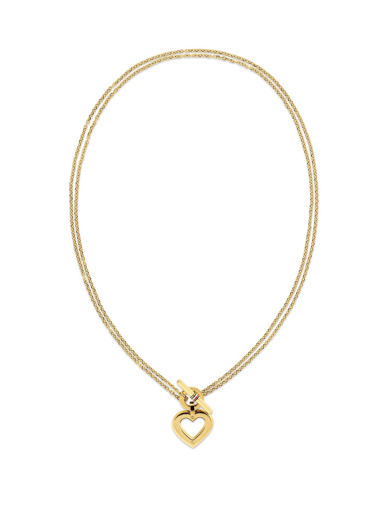 Tommy Hilfiger Toggle Heart Ladies Necklace Gold