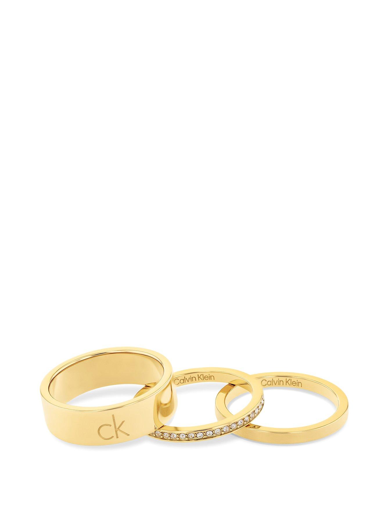 Calvin Klein CK Trio Ladies Ring GOLD
