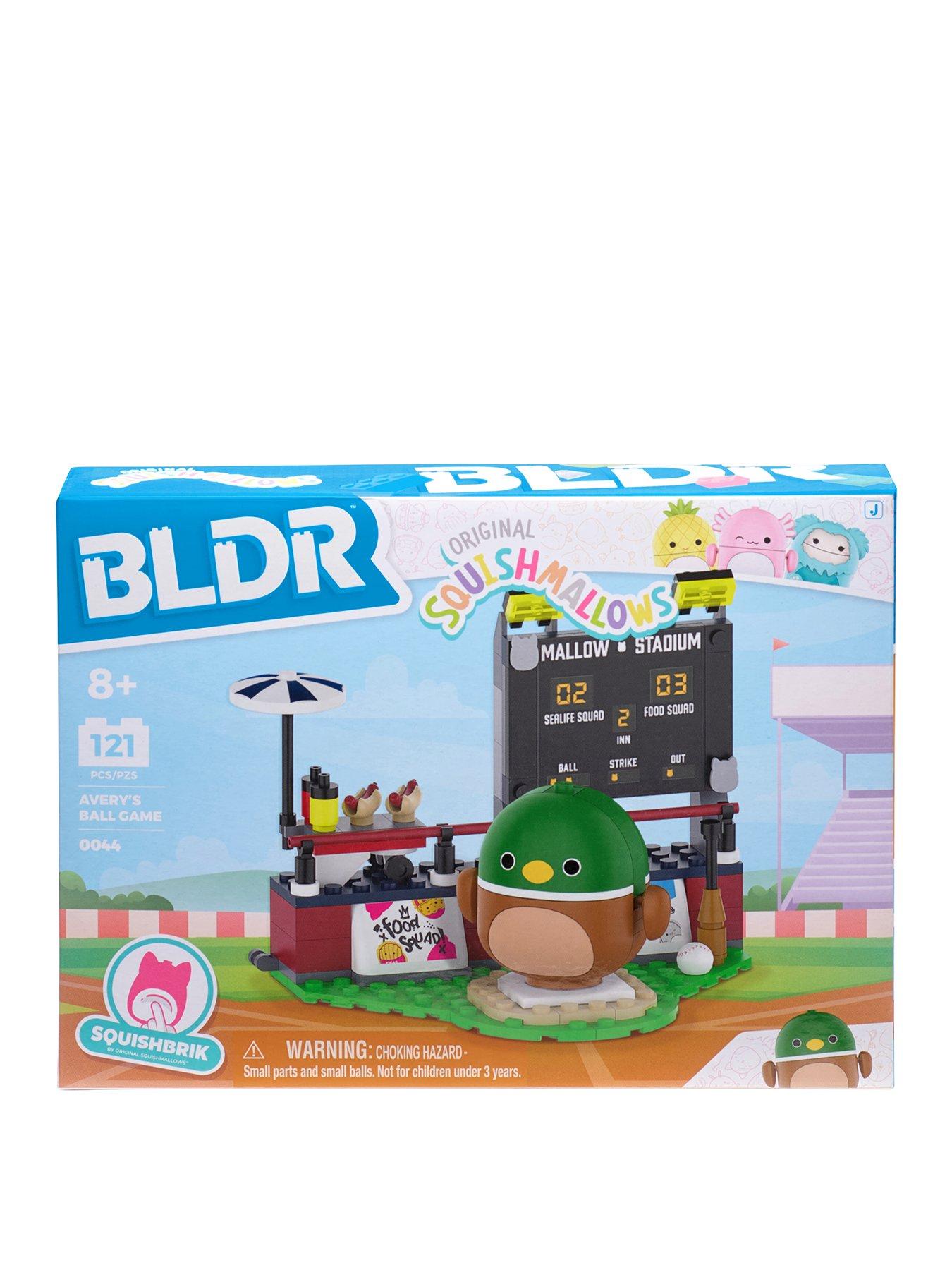 undefined BLDR Squishmallows 121-piece Avery's Ball Game Building Set 0044 - Includes Squishmallows Buildable Figure