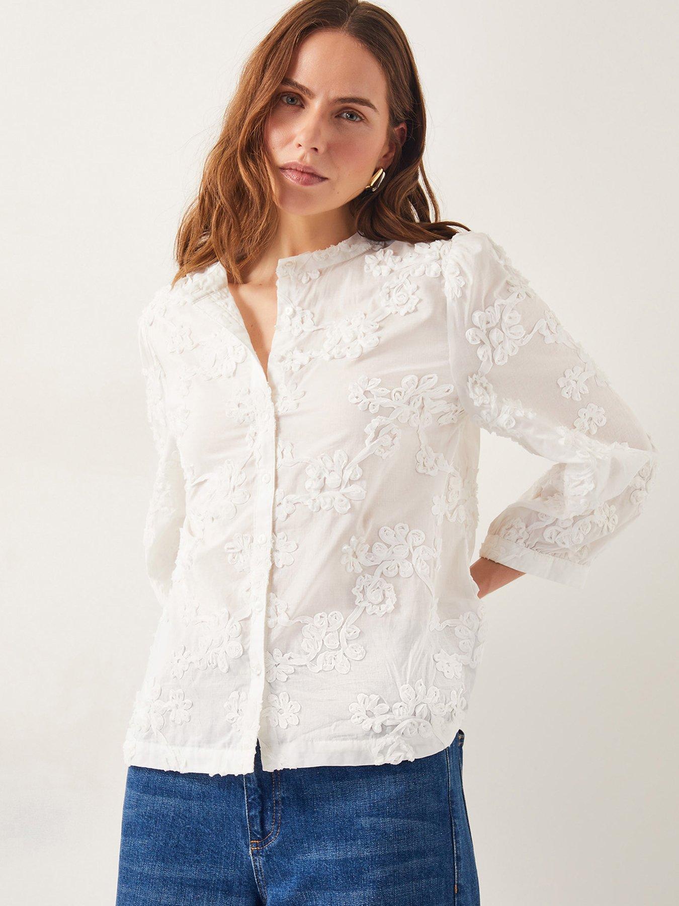 undefined Blair Floral Blouse - Ivory - Cream