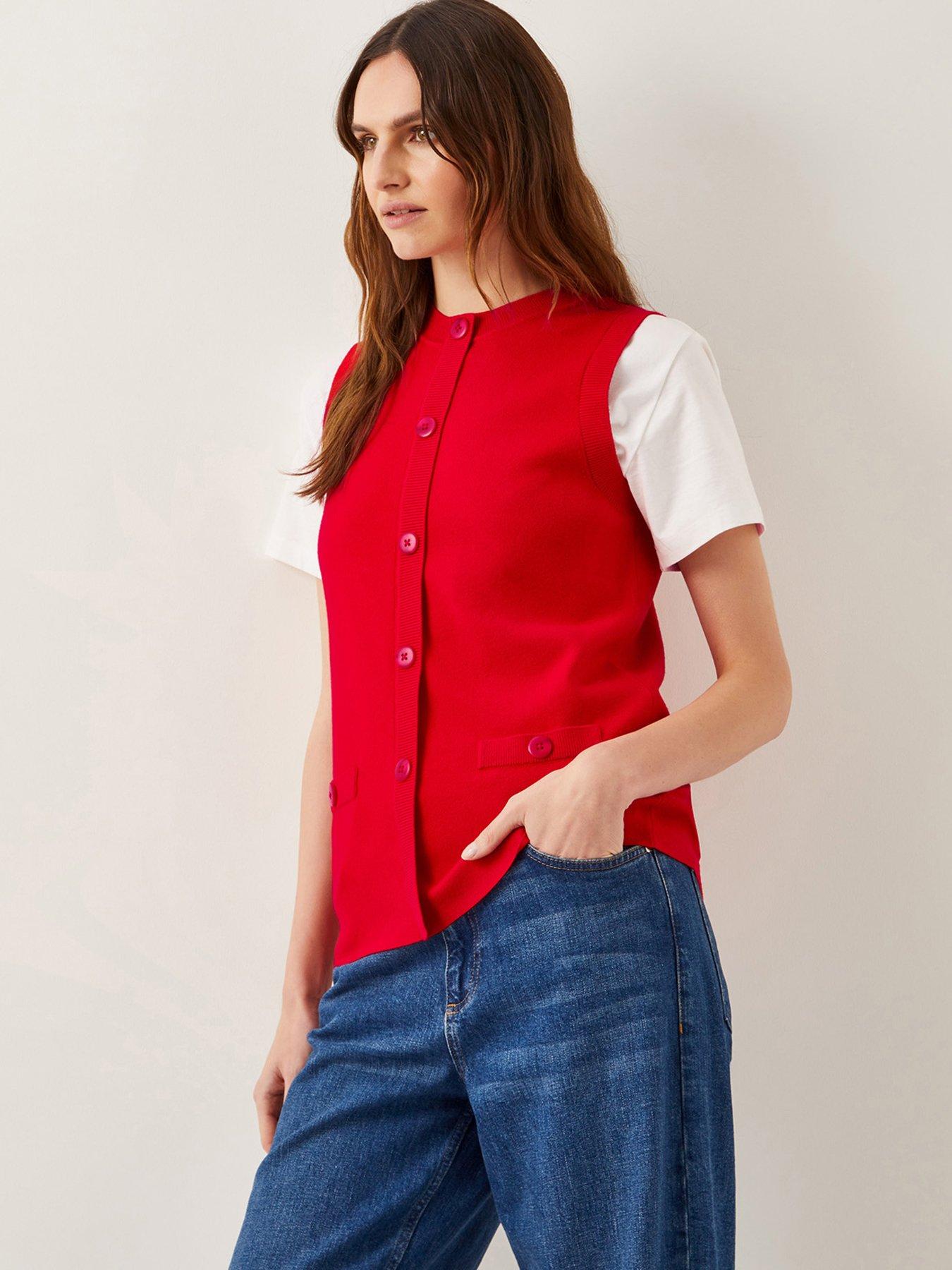 undefined Shaw Sleeveless Knit Jumper - Red