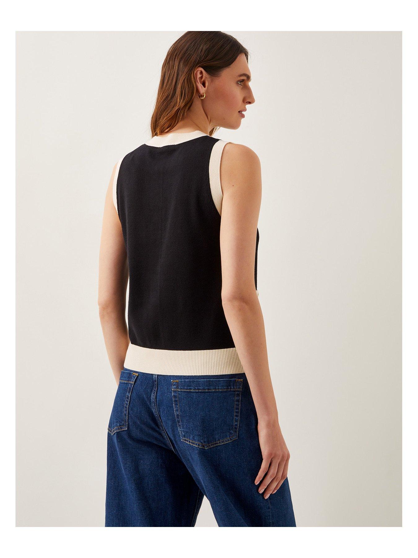 Image 2 of 5 of Monsoon Sala Sleeveless Knit Jumper - Black
