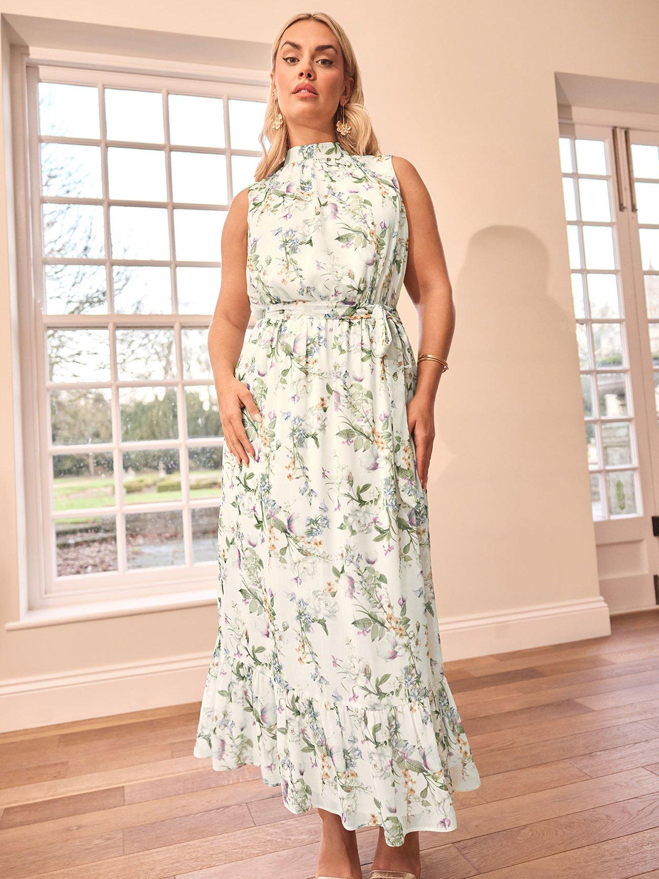 Image 1 of 4 of Yours Tiered Maxi Dress - Ivory/White
