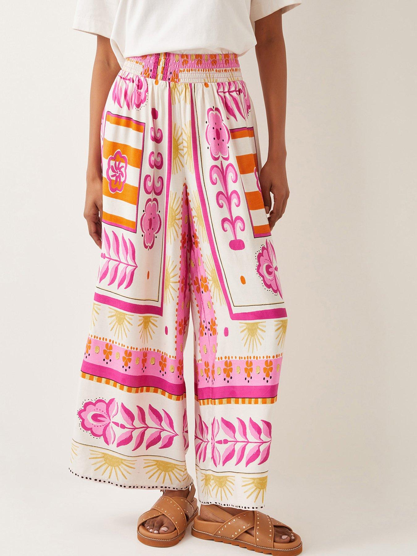 WOMAN TROUSERS PRINTED - TINA - Magenta main image 0